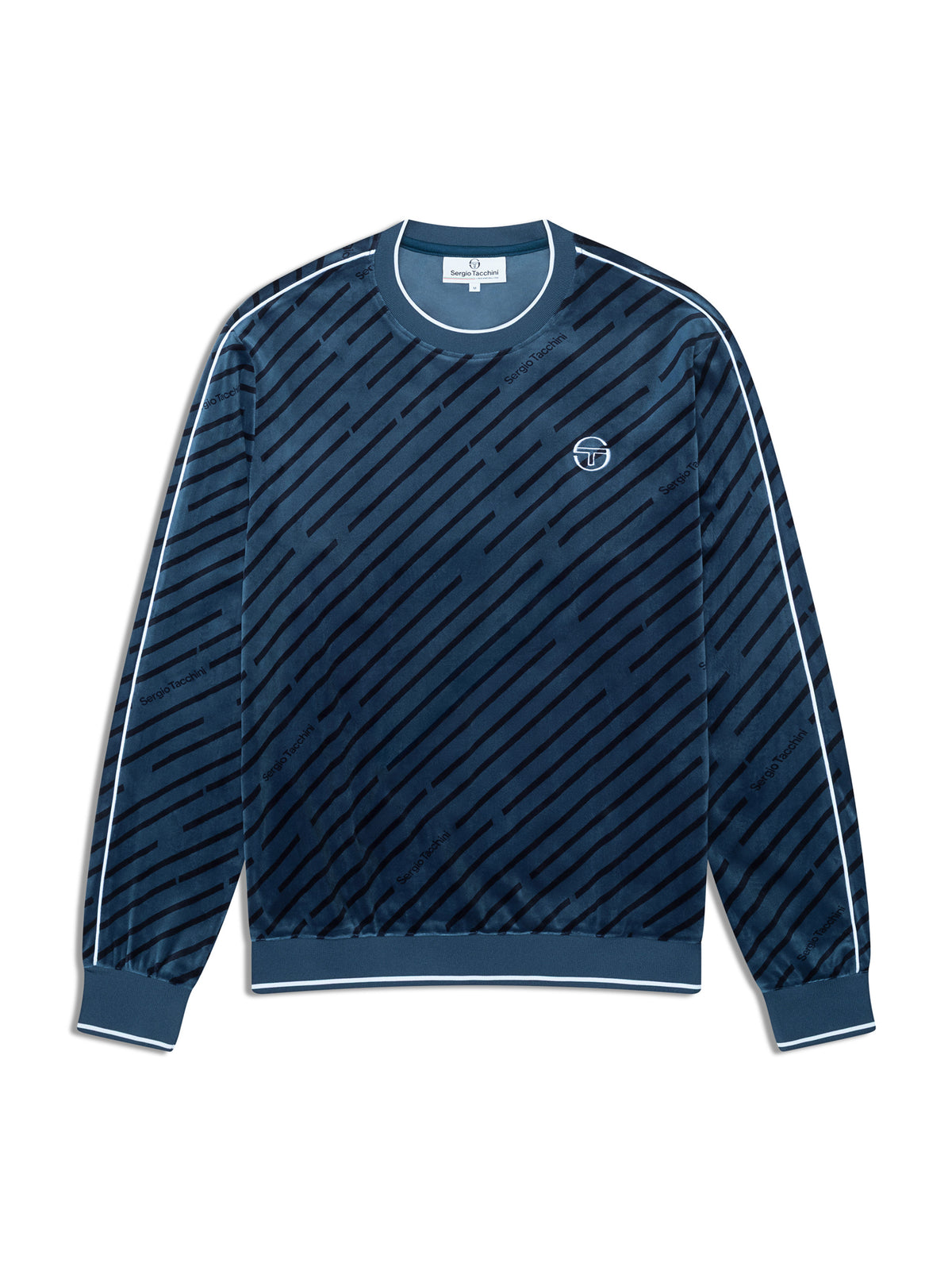 Obliquo Velour Crewneck in Key Largo, view 2