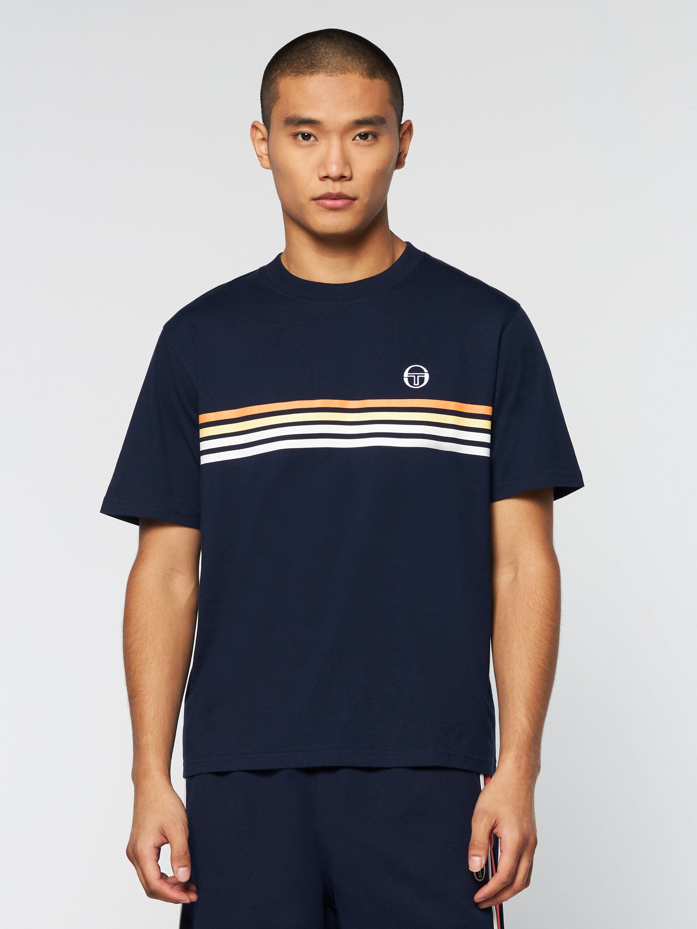 New Melfi T-Shirt- Maritime Blue/ White – Sergio Tacchini