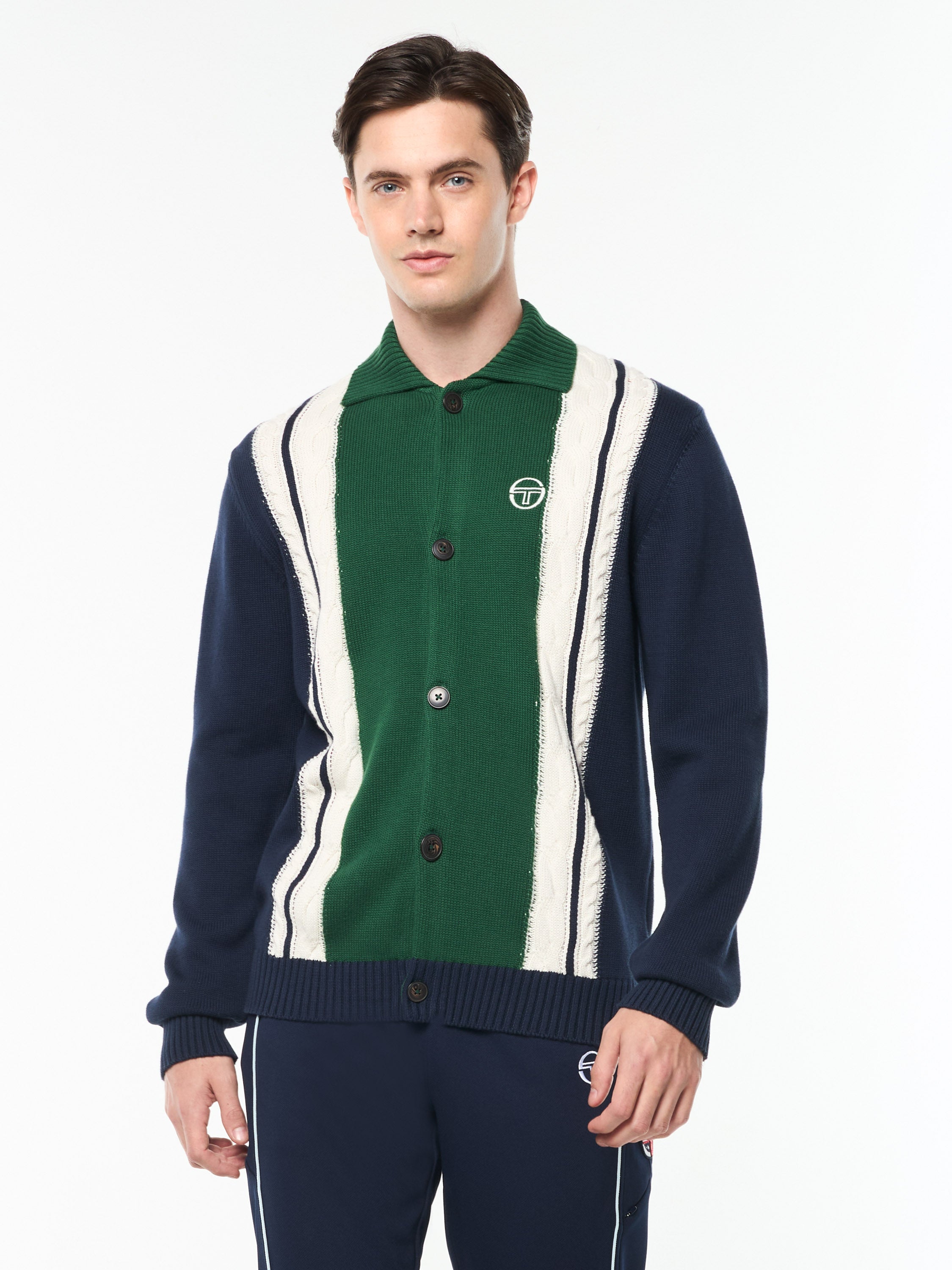 美品 SERGIO TACCHINI FOR PALMS&CO. カーディガン Bruni Knit Cardigan- Maritime Blue – Sergio Tacchini