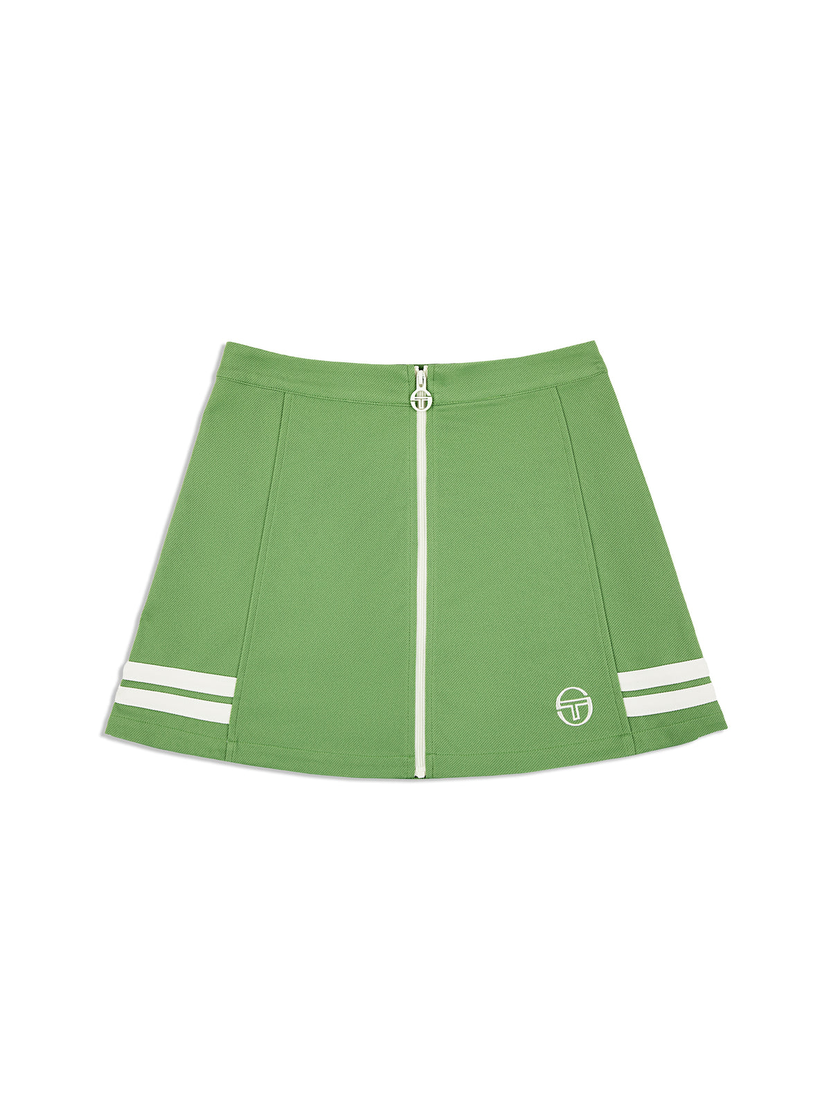 Sergio Tacchini Miss Supermac Skirt in Jade Green, front flat lay.