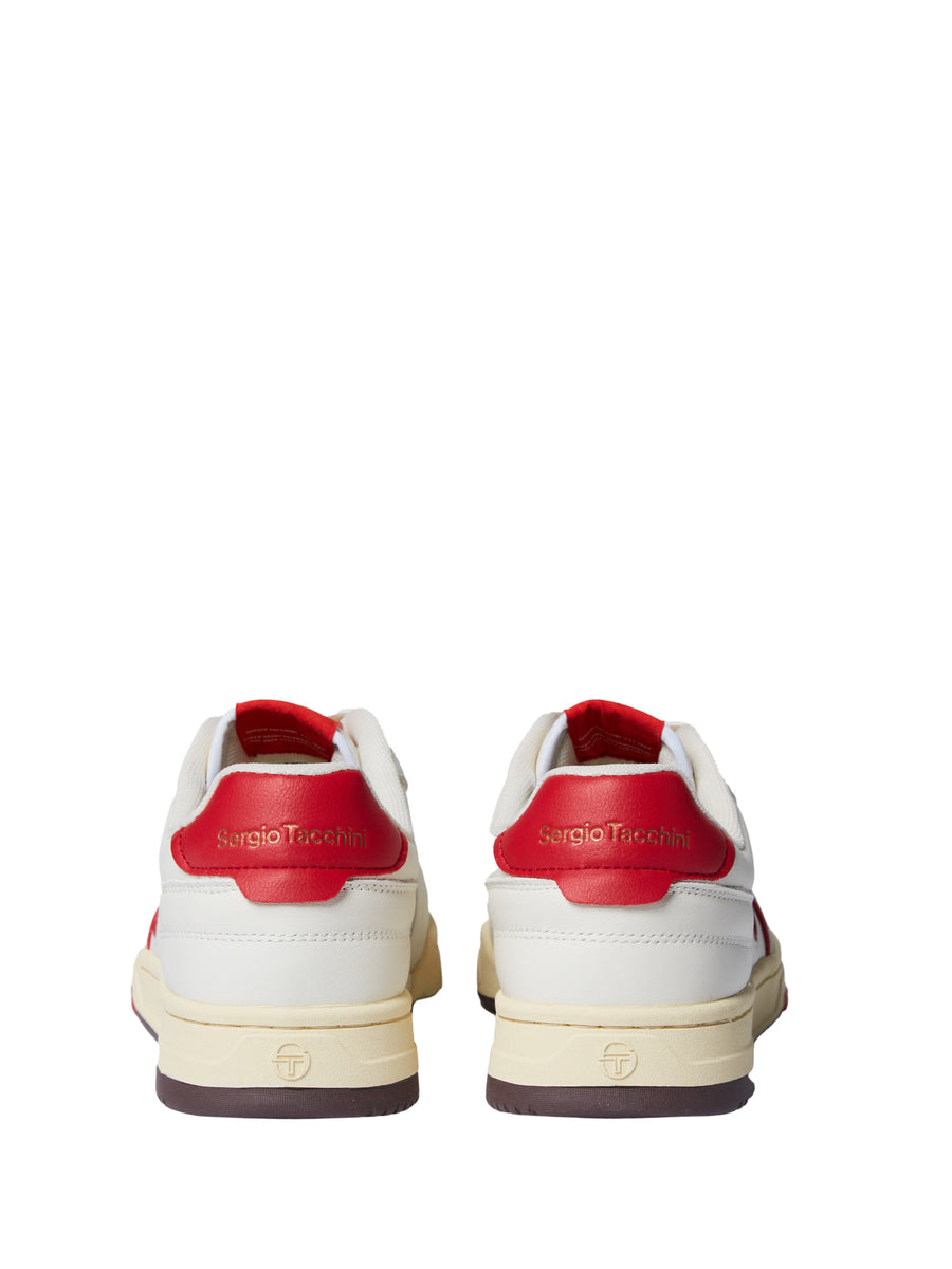 Prime Shot DA Sneaker- Antique White/ Almond Oil/ Adrenaline Red