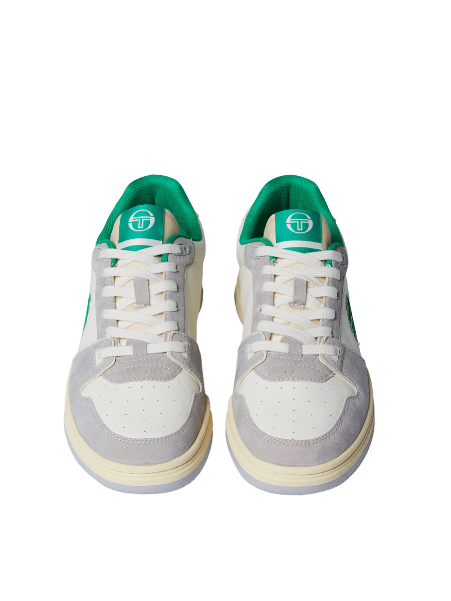 Prime Shot DA Sneaker- Antique White/ Almond Oil/ Bright Green