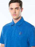 Tricolore Polo in Galaxy Blue, view 5