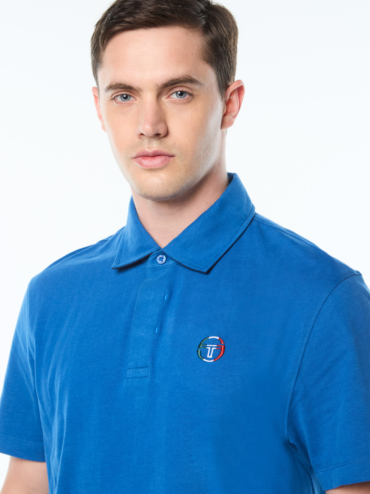 Tricolore Polo in Galaxy Blue, view 5