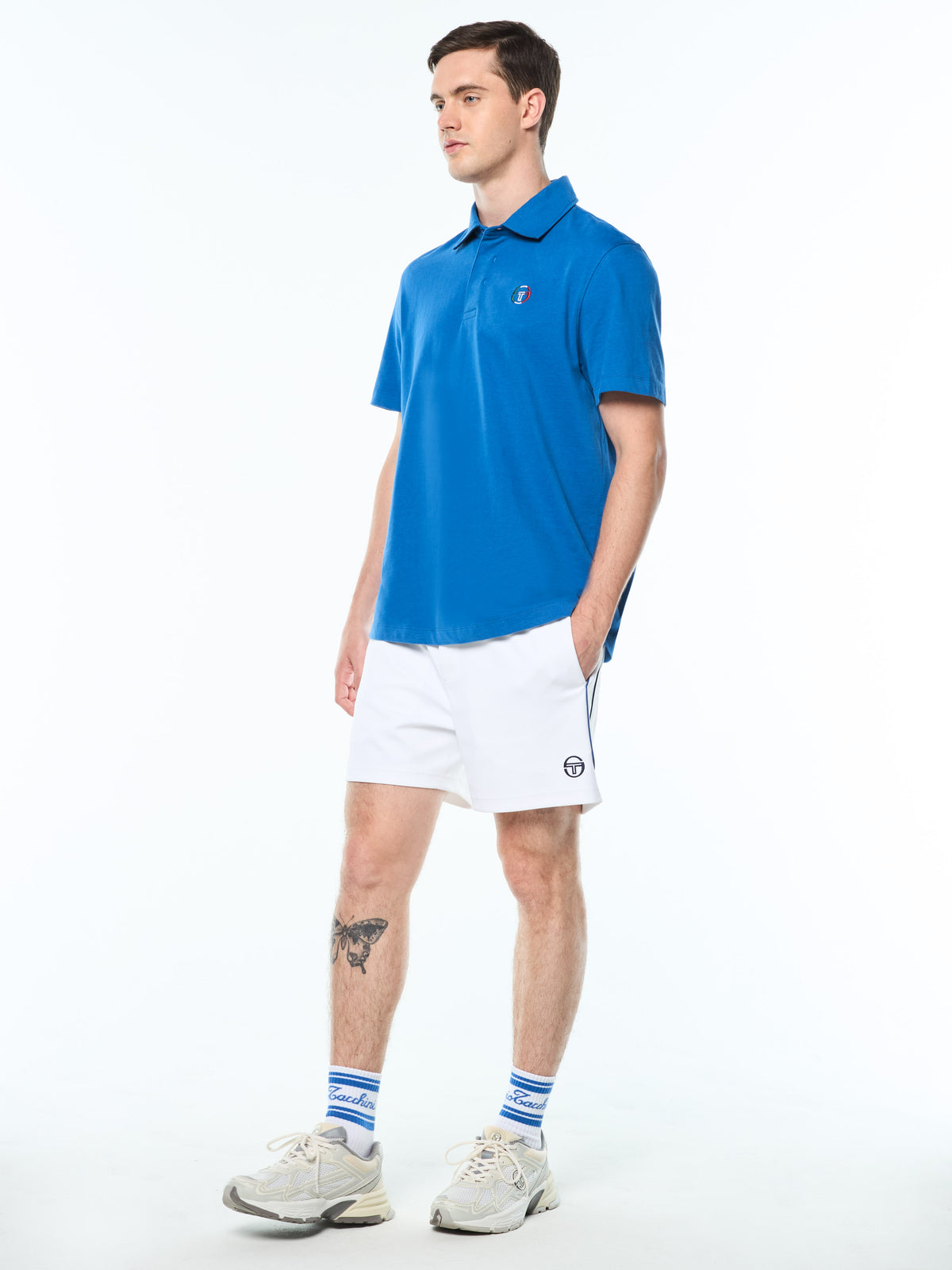 Tricolore Polo in Galaxy Blue, view 6