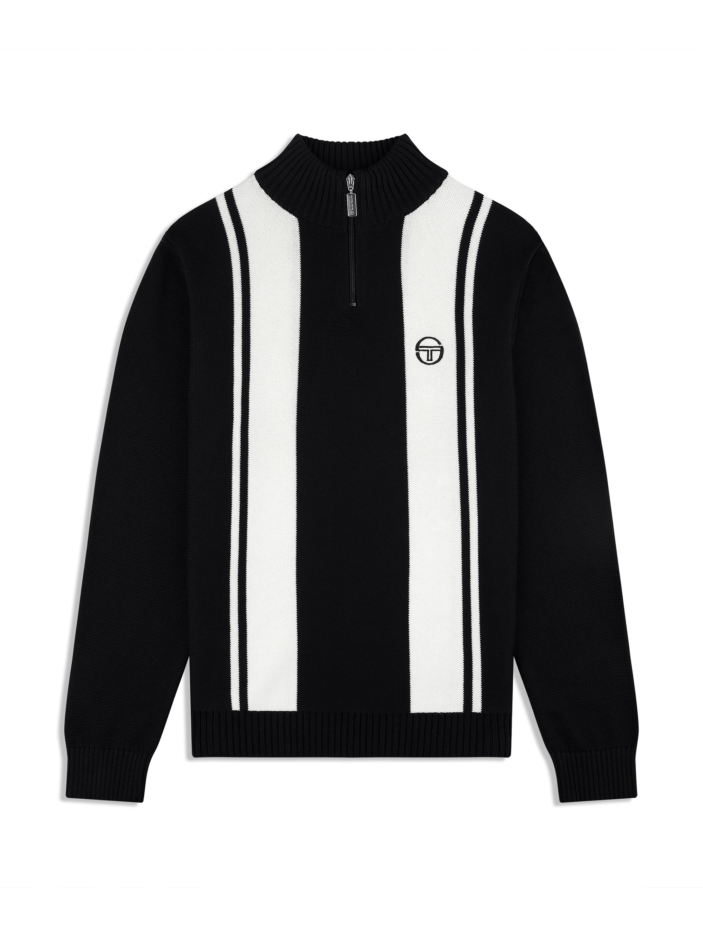 Young Line Knit Polo- Black/ Gardenia – Sergio Tacchini