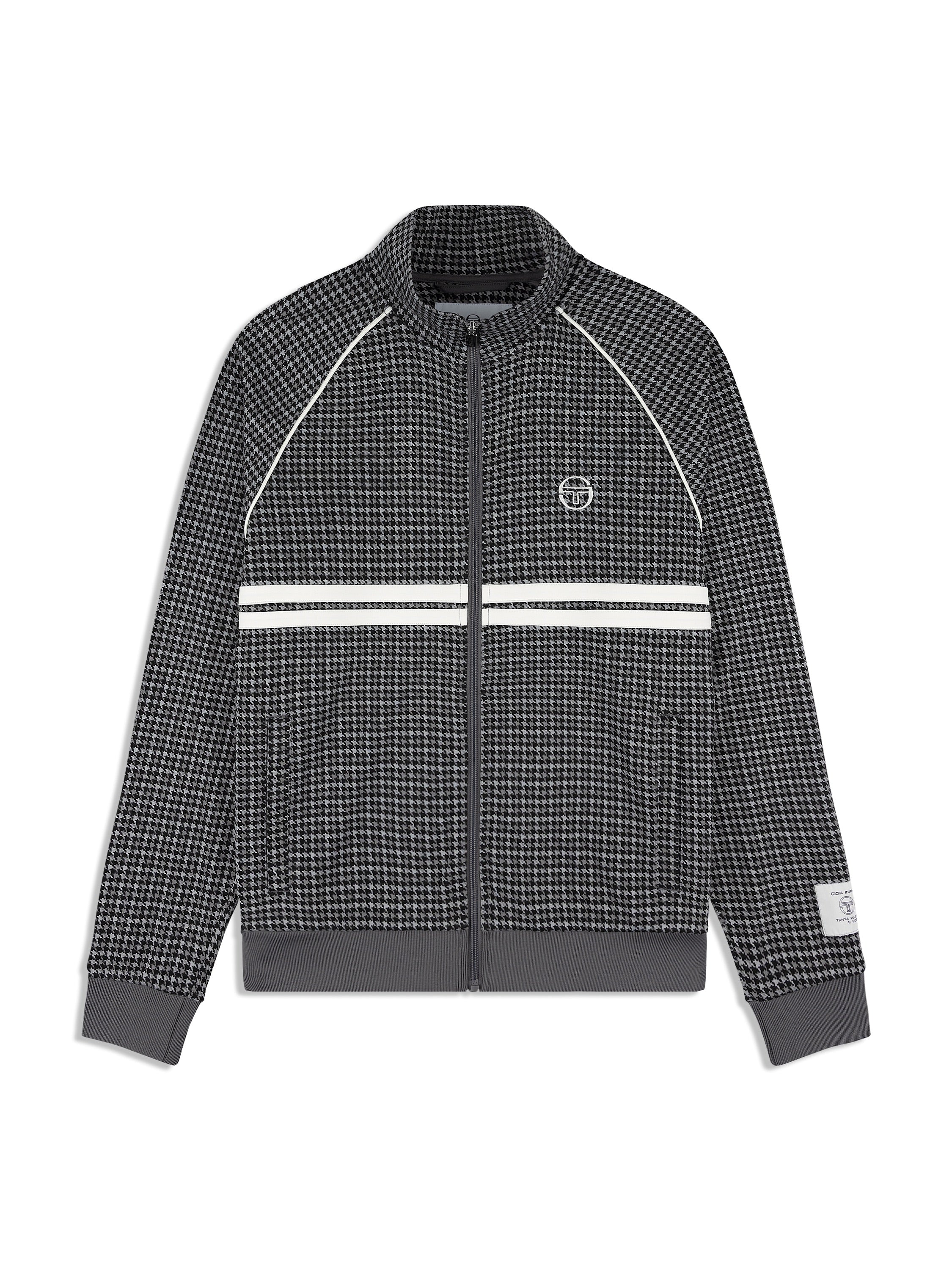 Dallas Houndstooth Track Jacket- Black Beauty