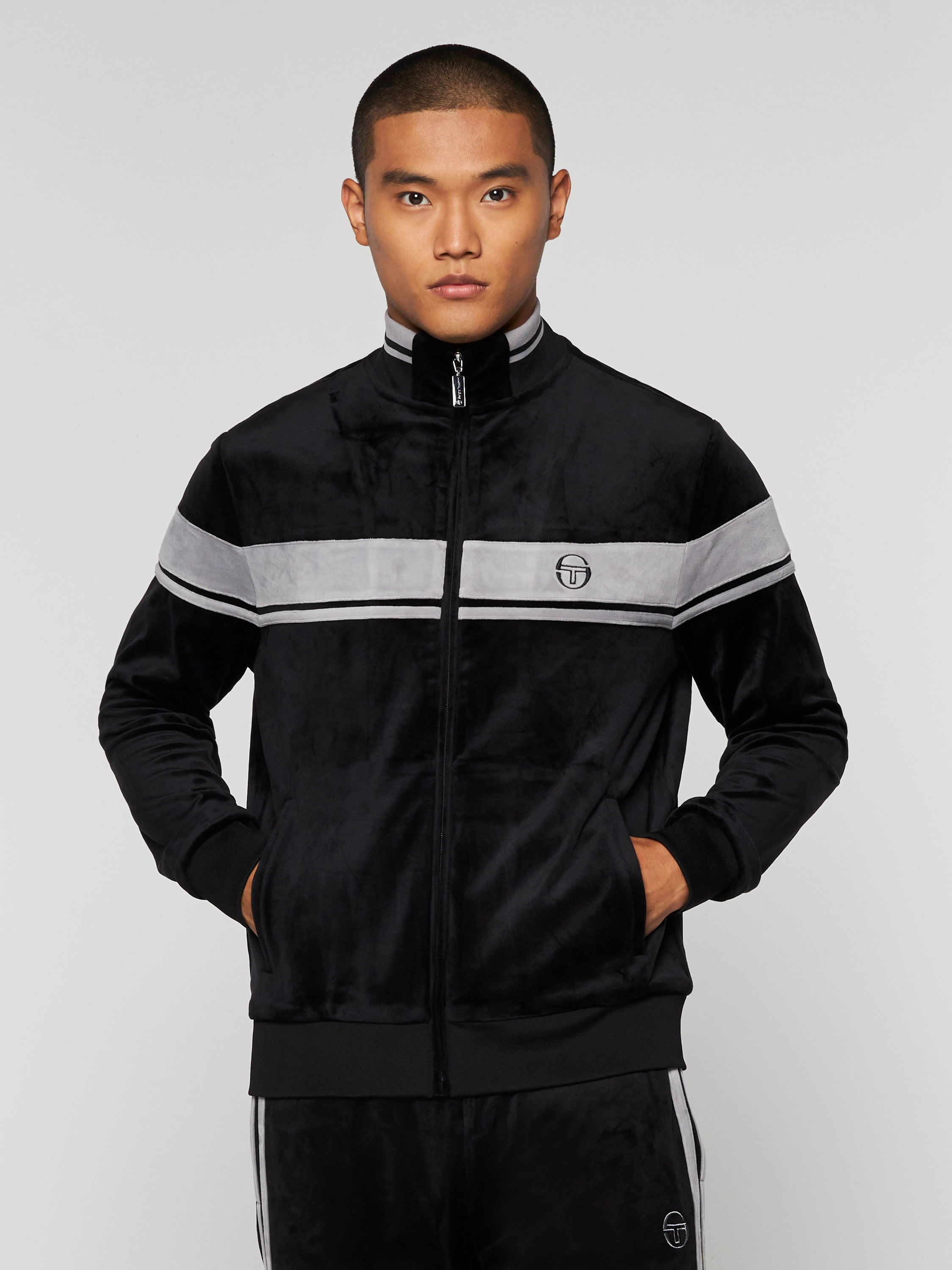 Damarindo Velour Track Jacket- Black Beauty – Sergio Tacchini