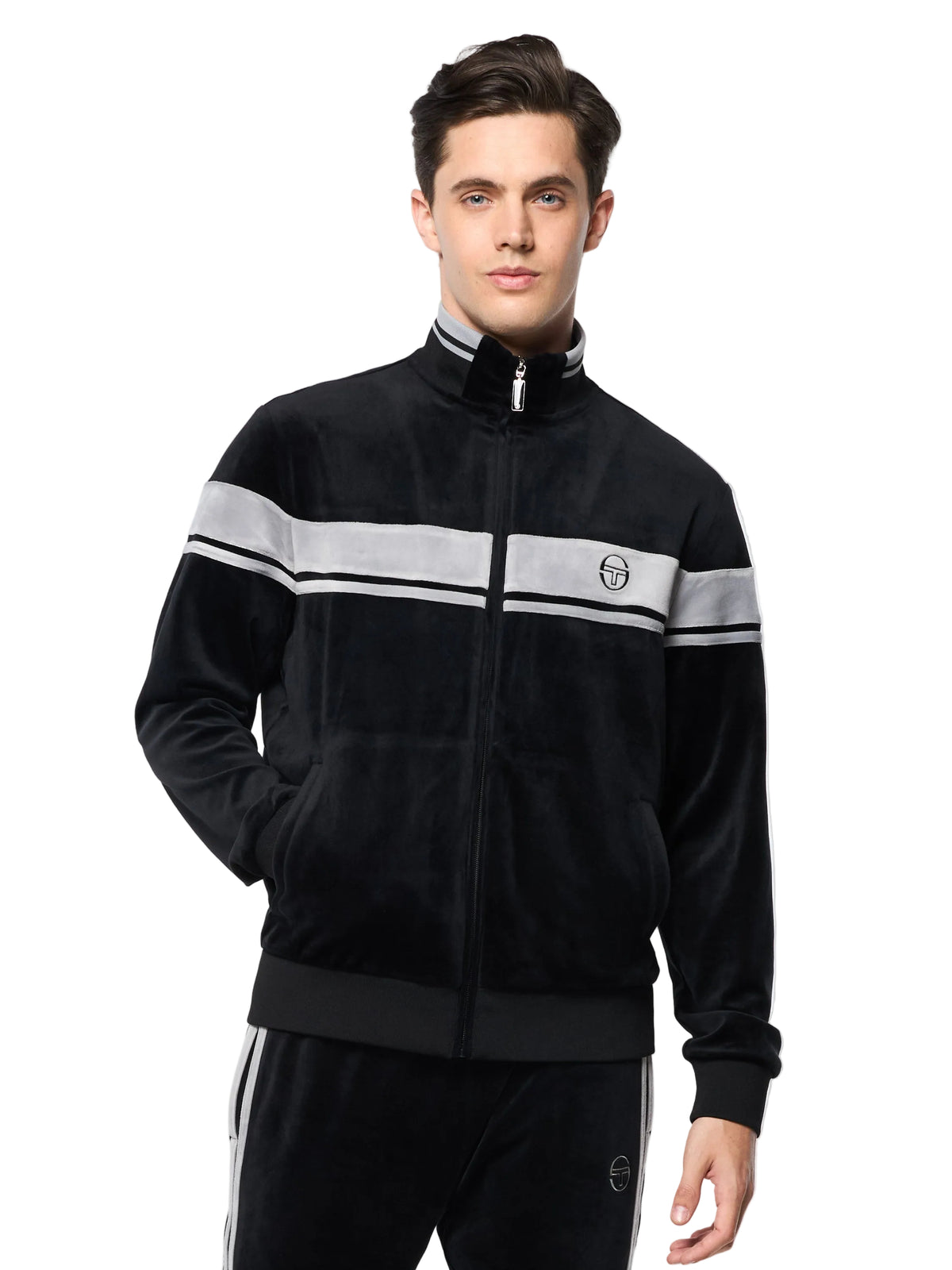 Damarindo Velour Track Jacket- Black Beauty – Sergio Tacchini