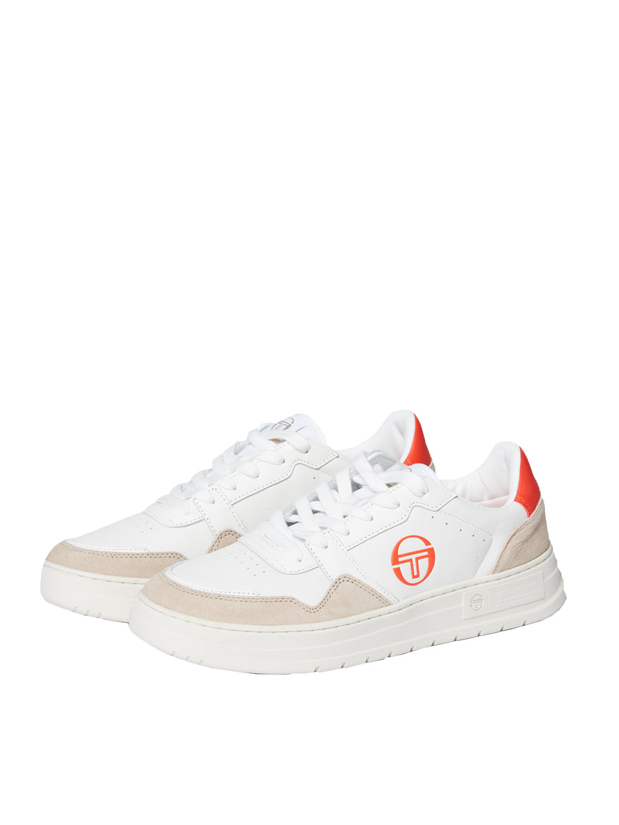 Court Classic MP Sneaker- White/ Tofu/ Ponciana Red