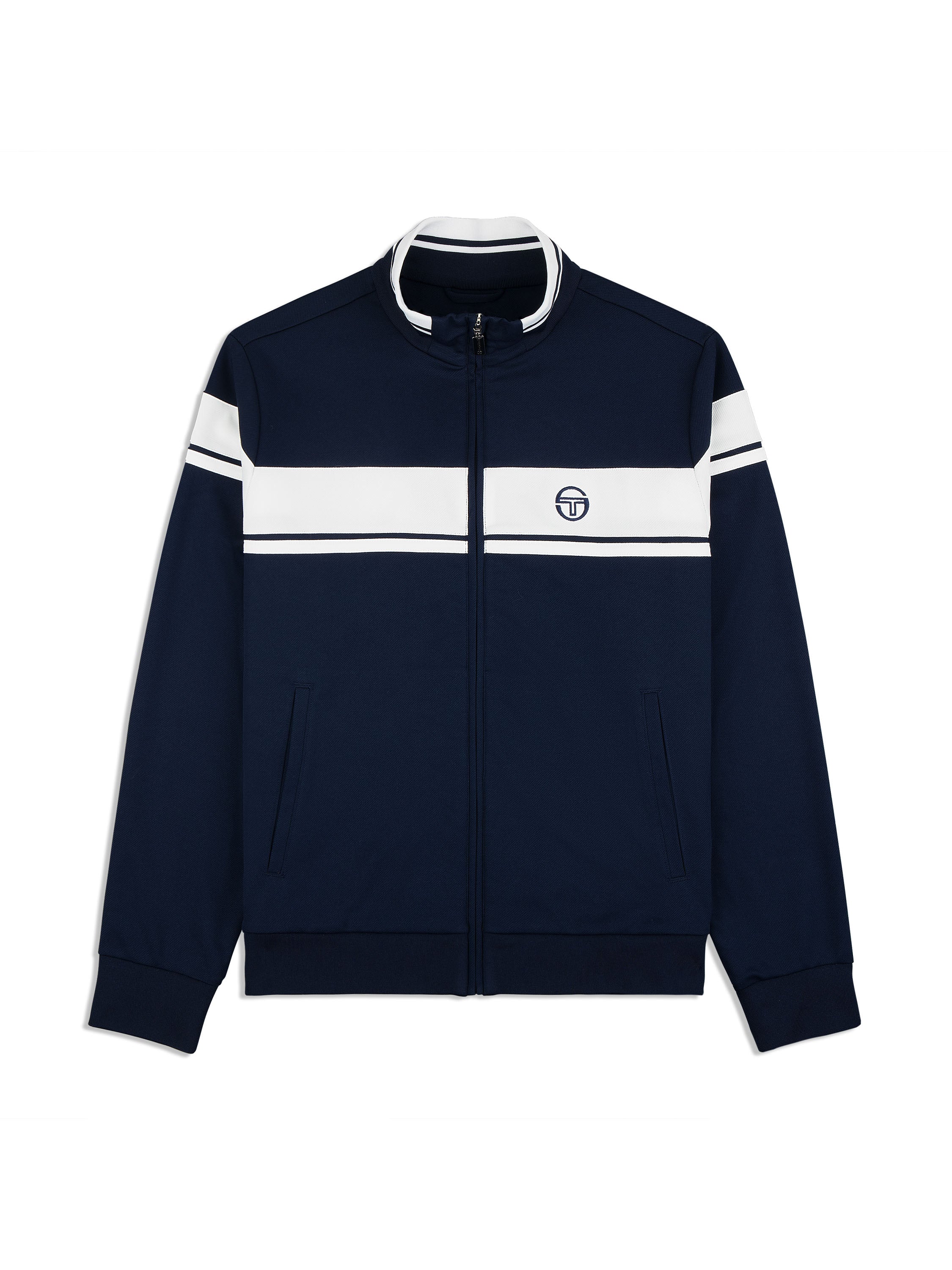 Survêtement Sergio Tacchini Damarindo Homme – Bleu Directoire/Blanc/Bleu Maritime, Style Rétro