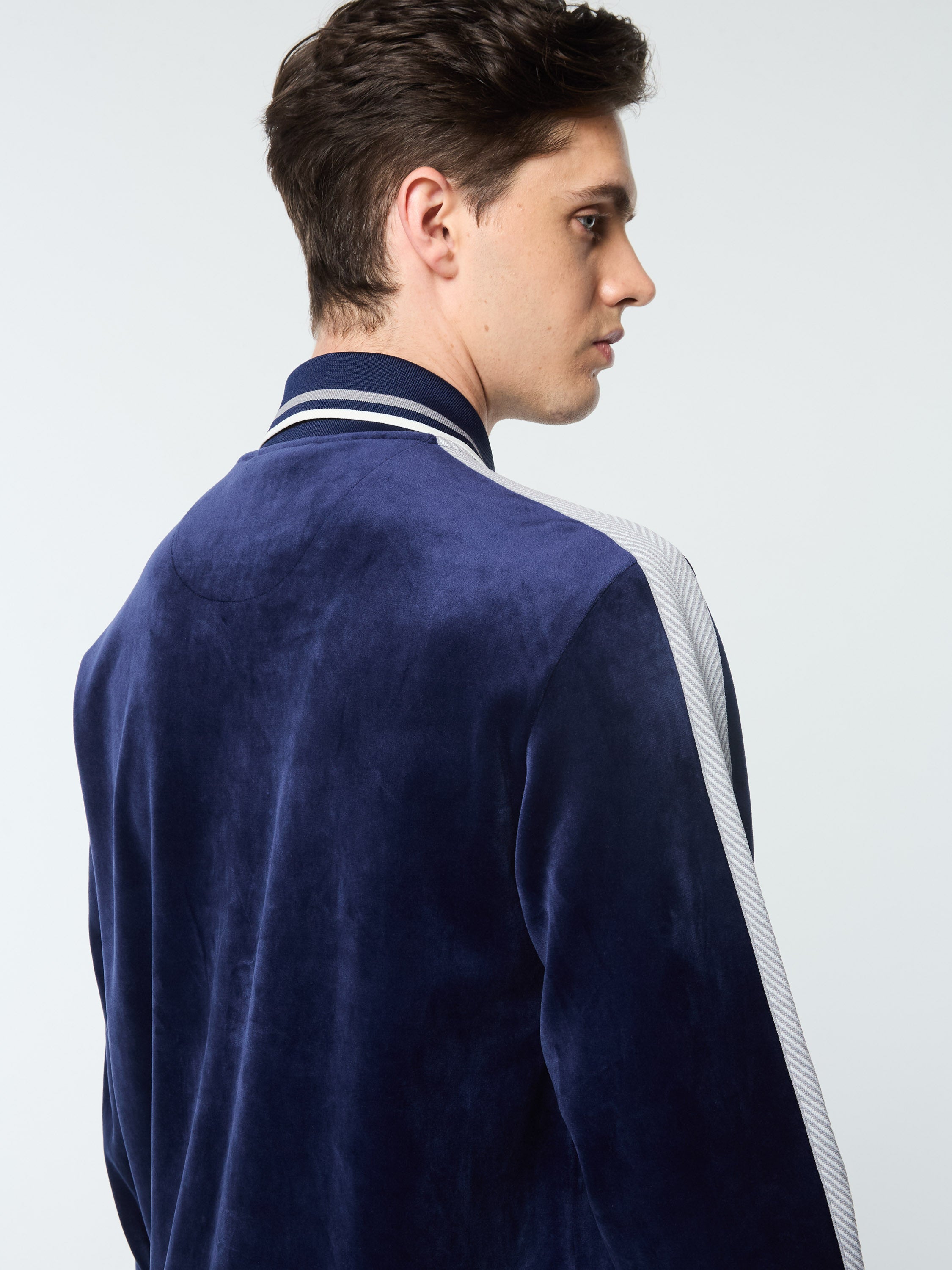 Maglia Velour Track Jacket- Maritime Blue – Sergio Tacchini
