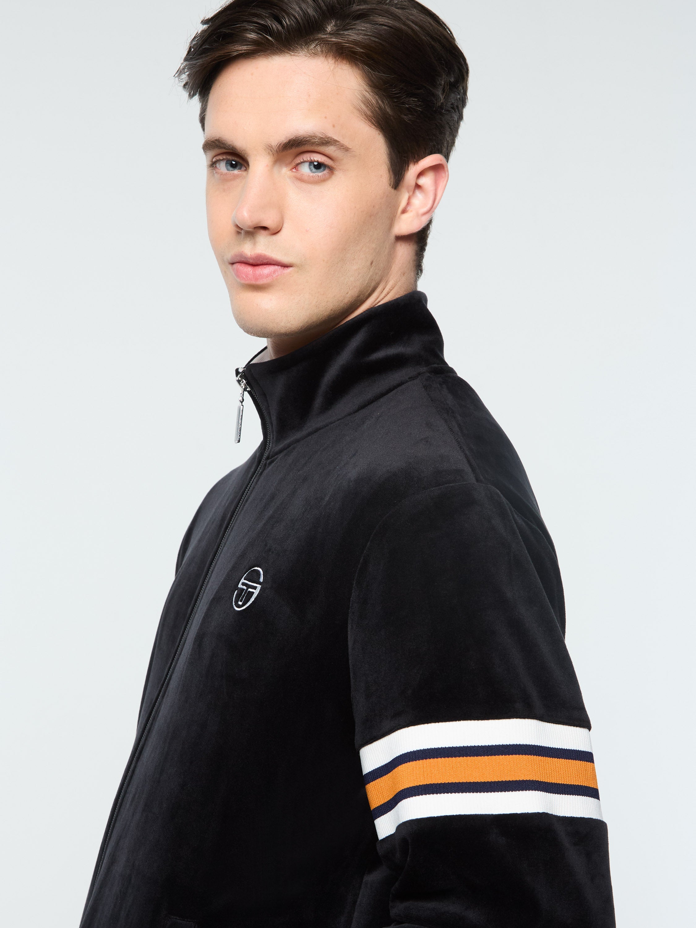 Ostuni Velour Track Jacket- Black Beauty – Sergio Tacchini