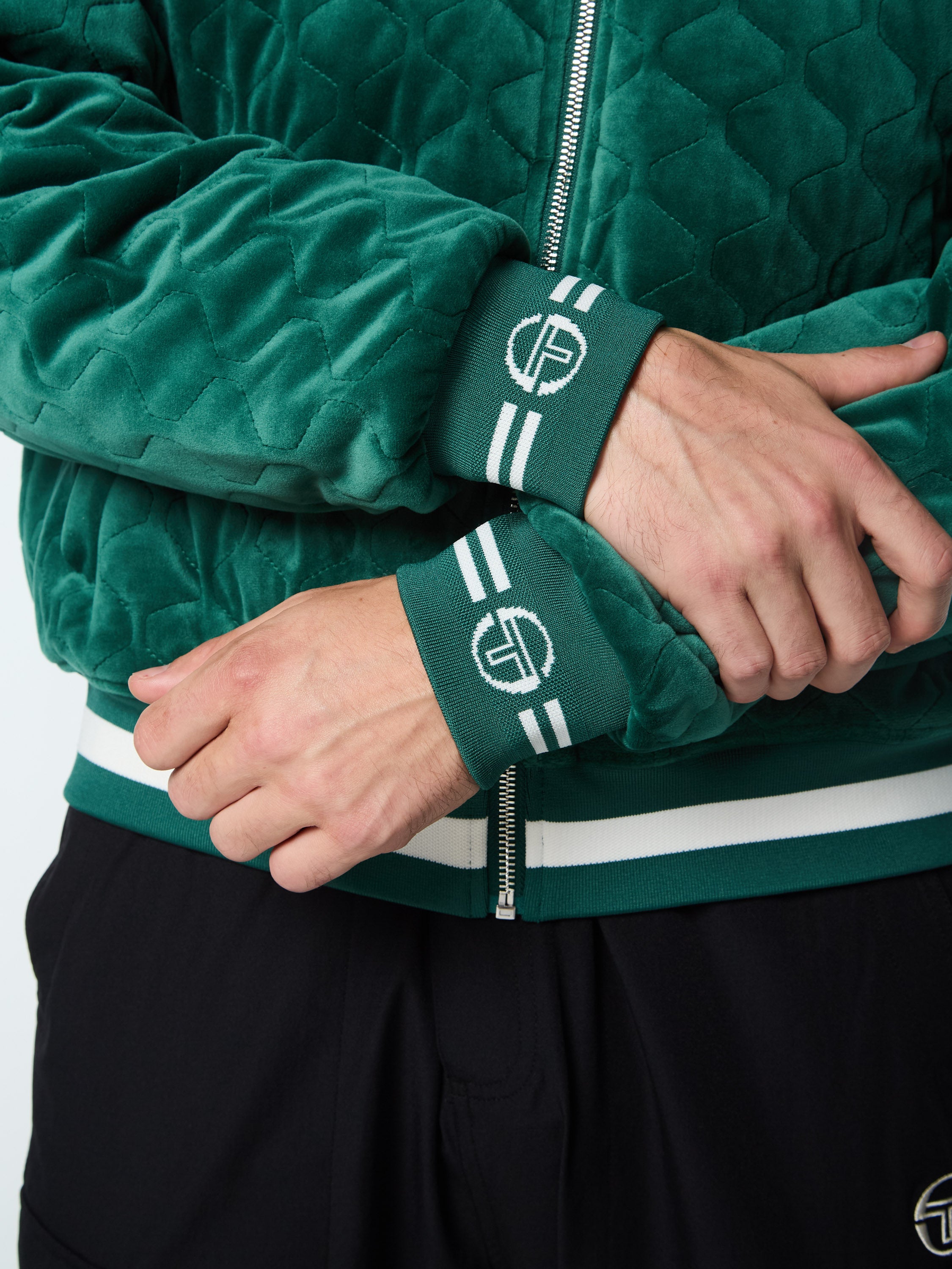 Fasano Quilted Velour Jacket- Rainforest – Sergio Tacchini