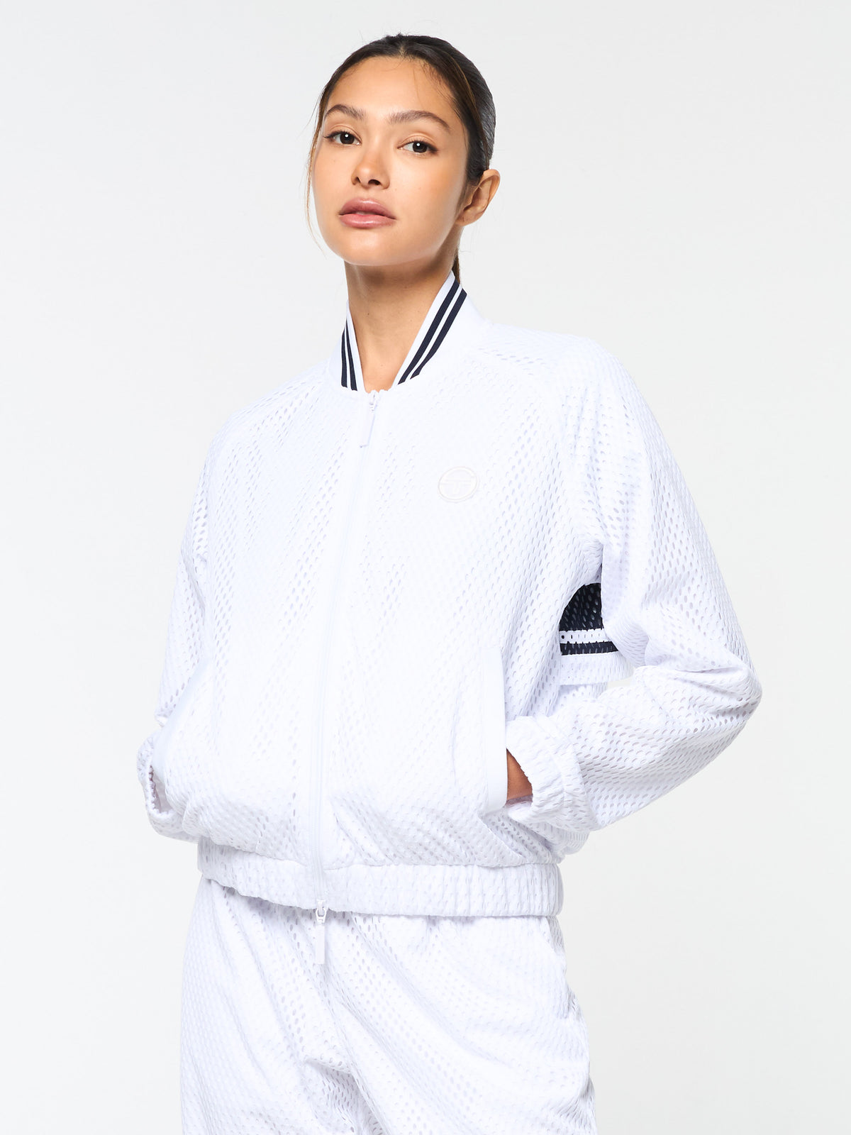 Adria Mesh Track Jacket- Brilliant White – Sergio Tacchini