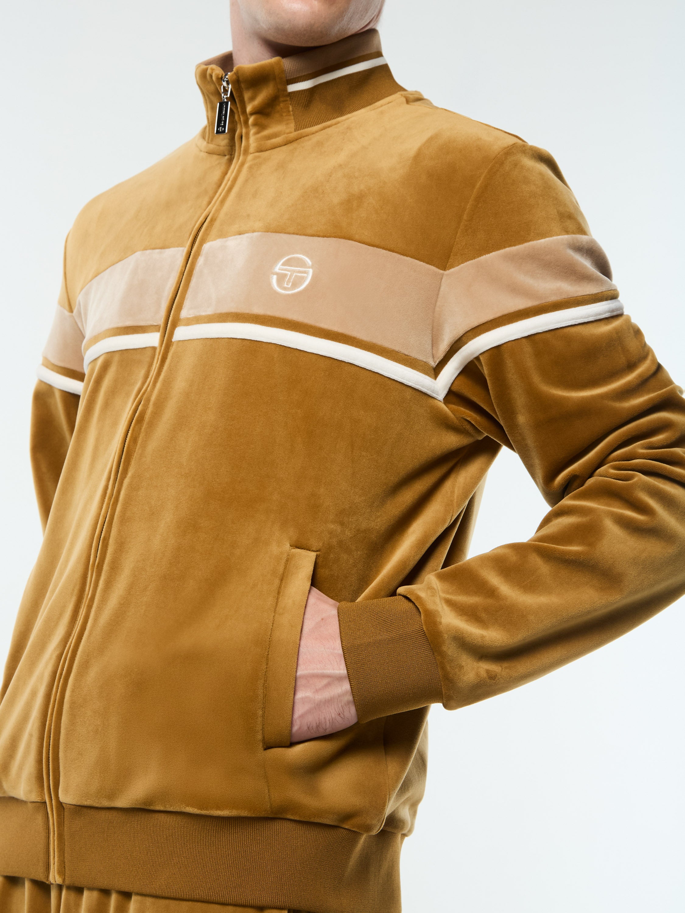Damarindo Velour Track Jacket- Bronze Brown – Sergio Tacchini