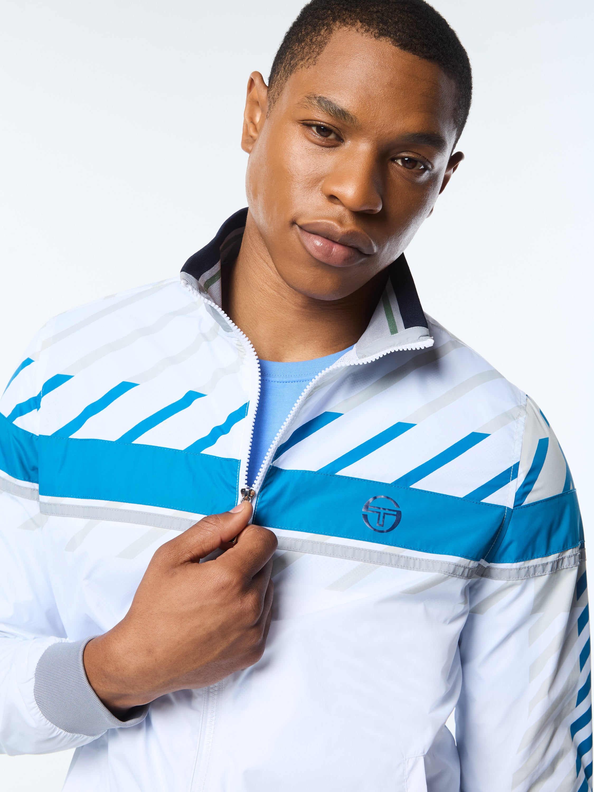 Quadretto Track Jacket- Brilliant White – Sergio Tacchini Quadretto Track Jacket- Brilliant White – Sergio Tacchini