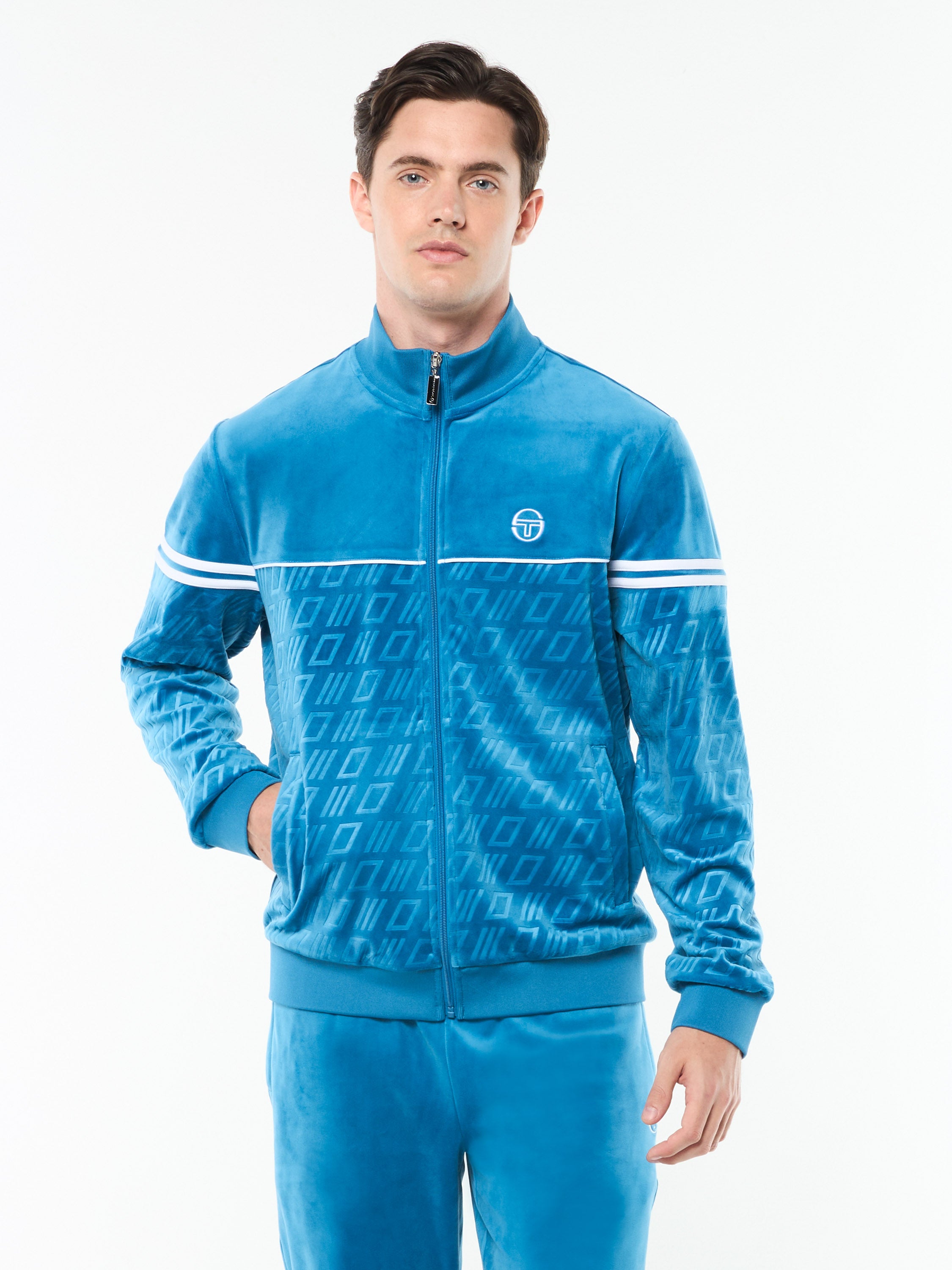 Sarinco Banda Velour Track Jacket- Slate Gray – Sergio Tacchini