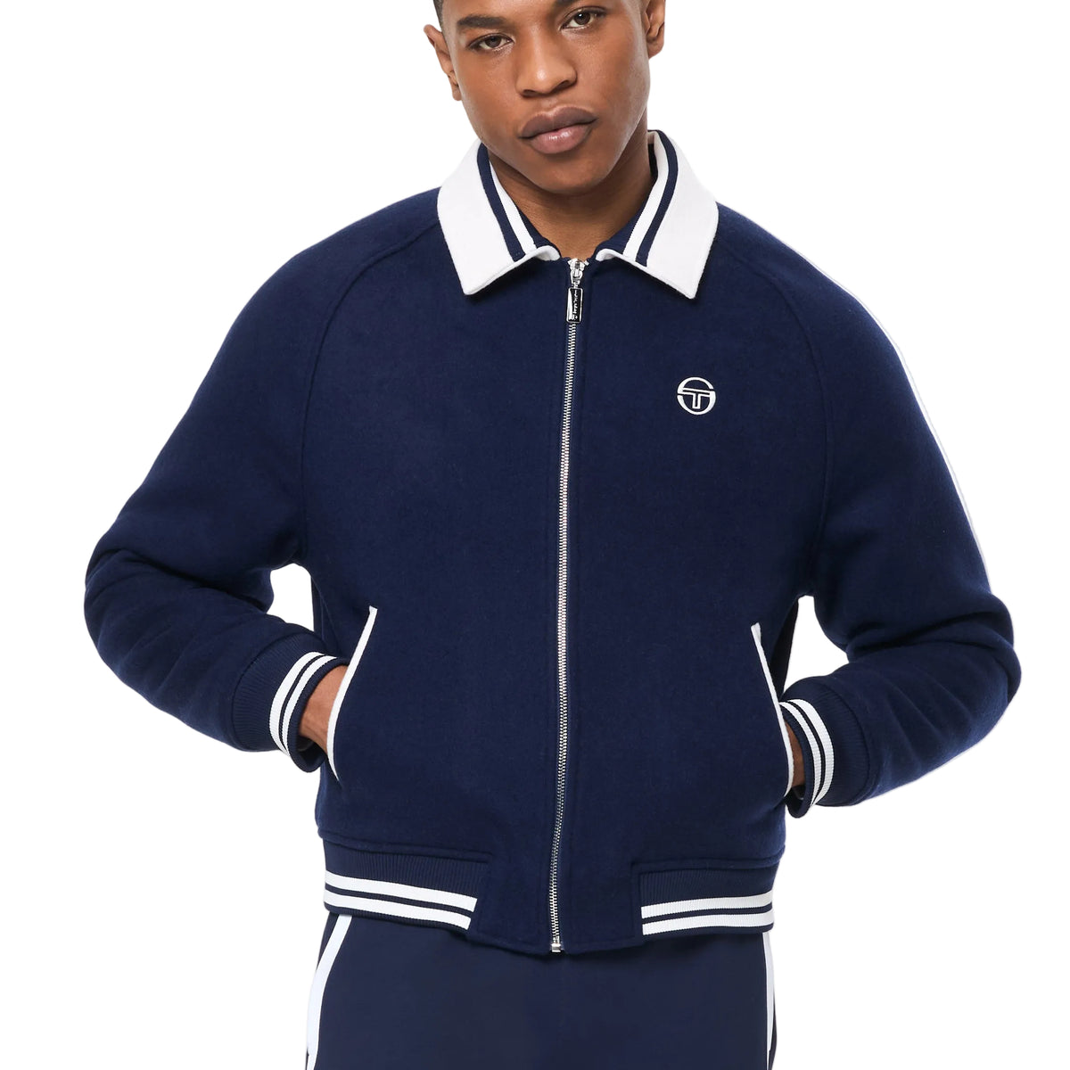 Marco Varsity Jacket- Maritime Blue – Sergio Tacchini
