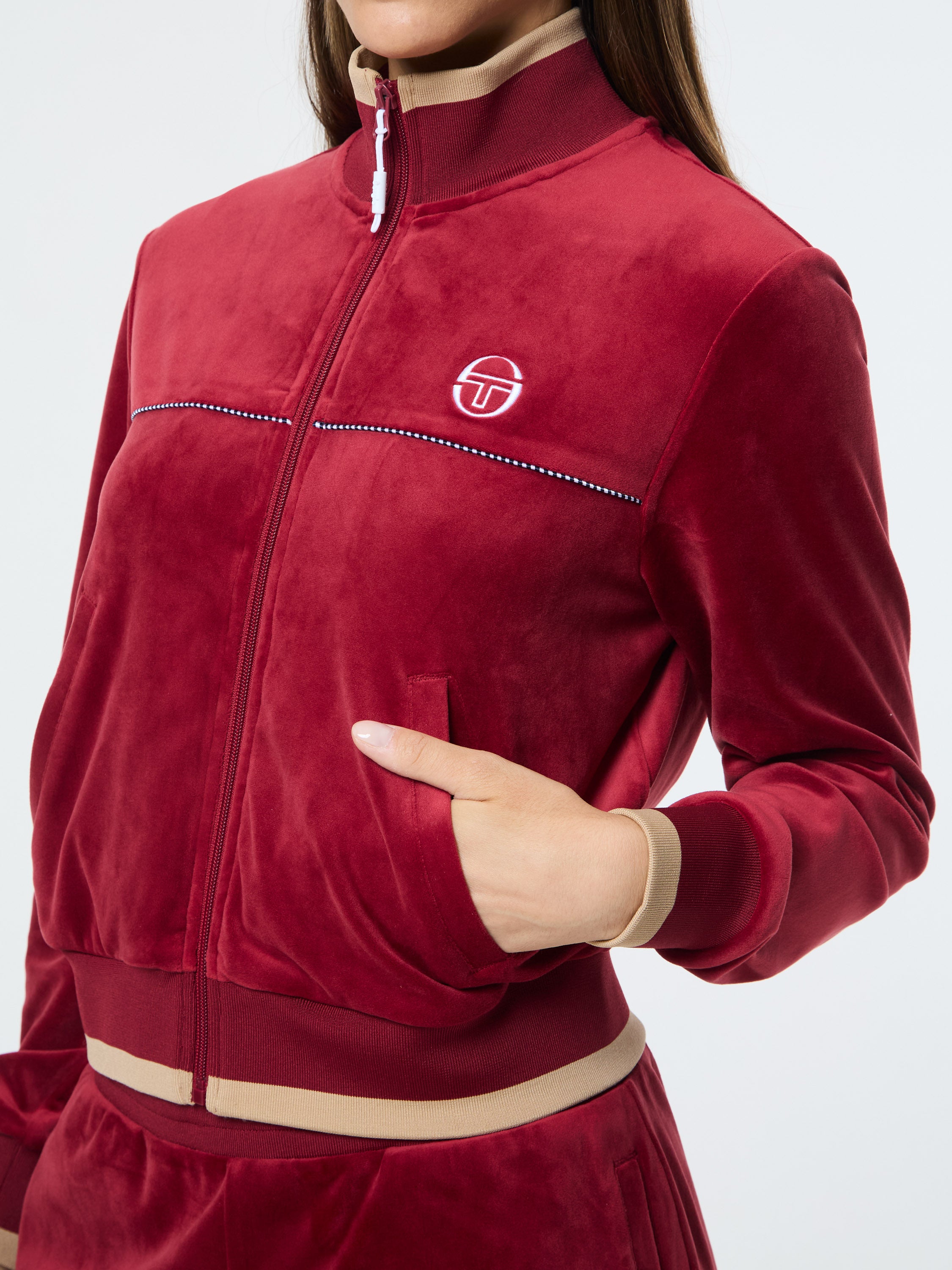 Leta Velour Jacket- Rhubarb – Sergio Tacchini