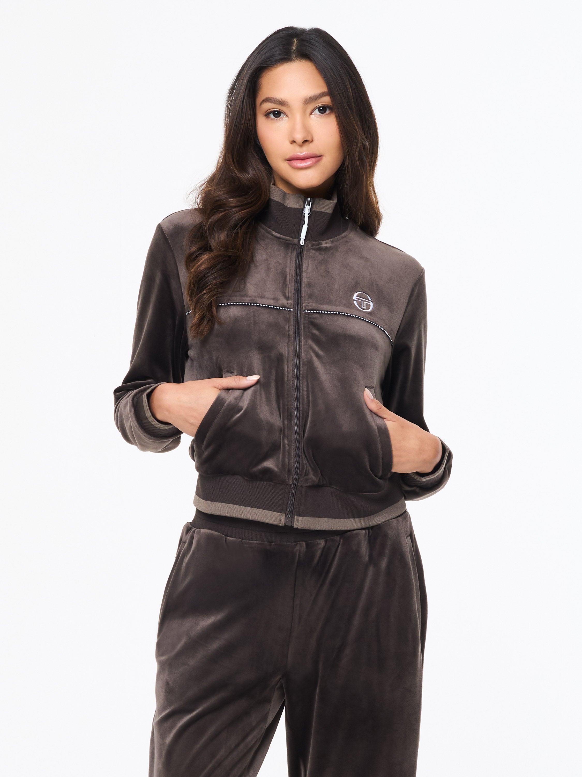 別珍 velour jacket Co Ord Velour Rhinestone Track Jacket | Athleisure | Karl