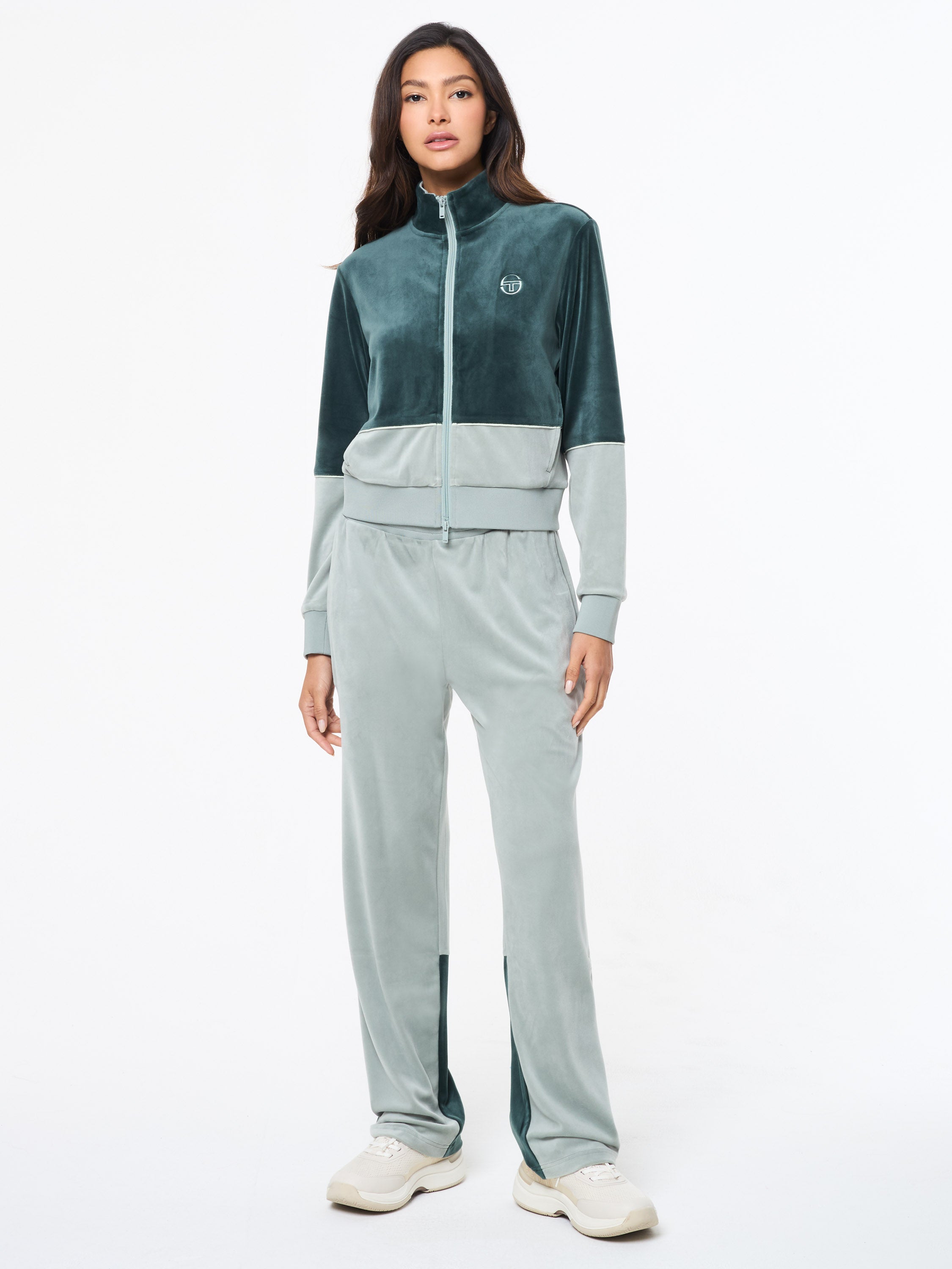 Lina Velour Track Pant- Green Gables