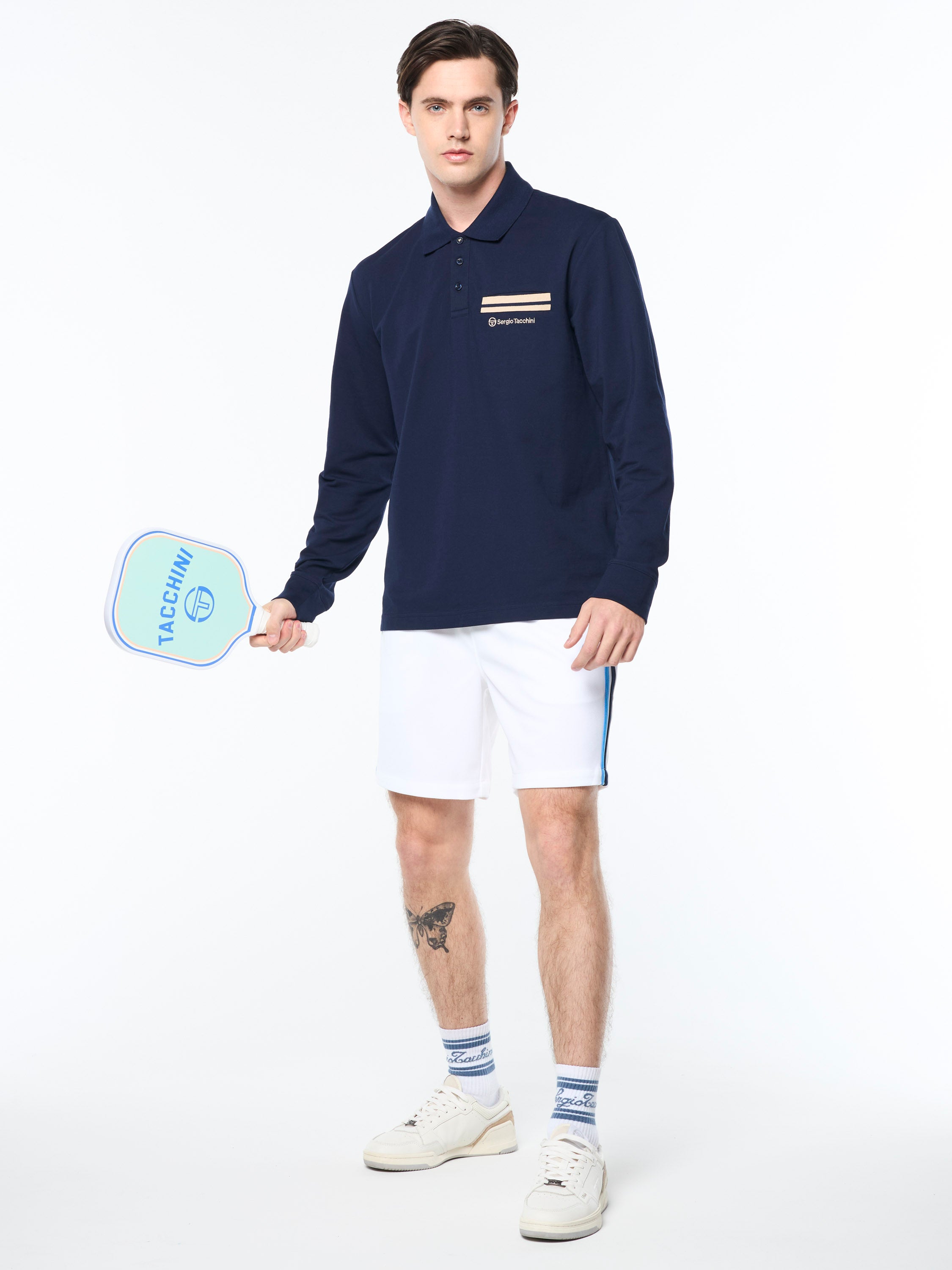 Dario Long Sleeve Polo- Maritime Blue – Sergio Tacchini
