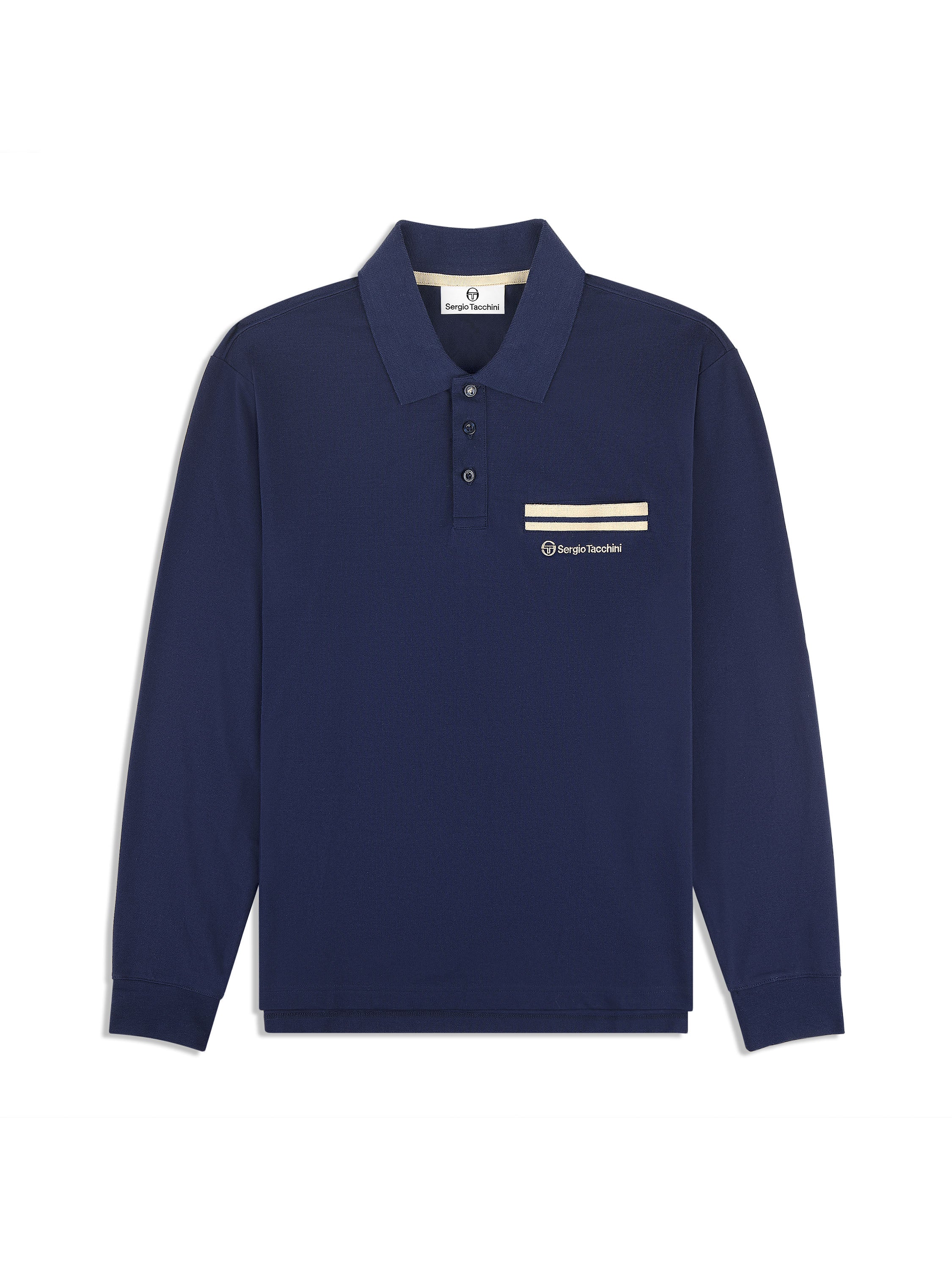 Dario Long Sleeve Polo- Maritime Blue – Sergio Tacchini