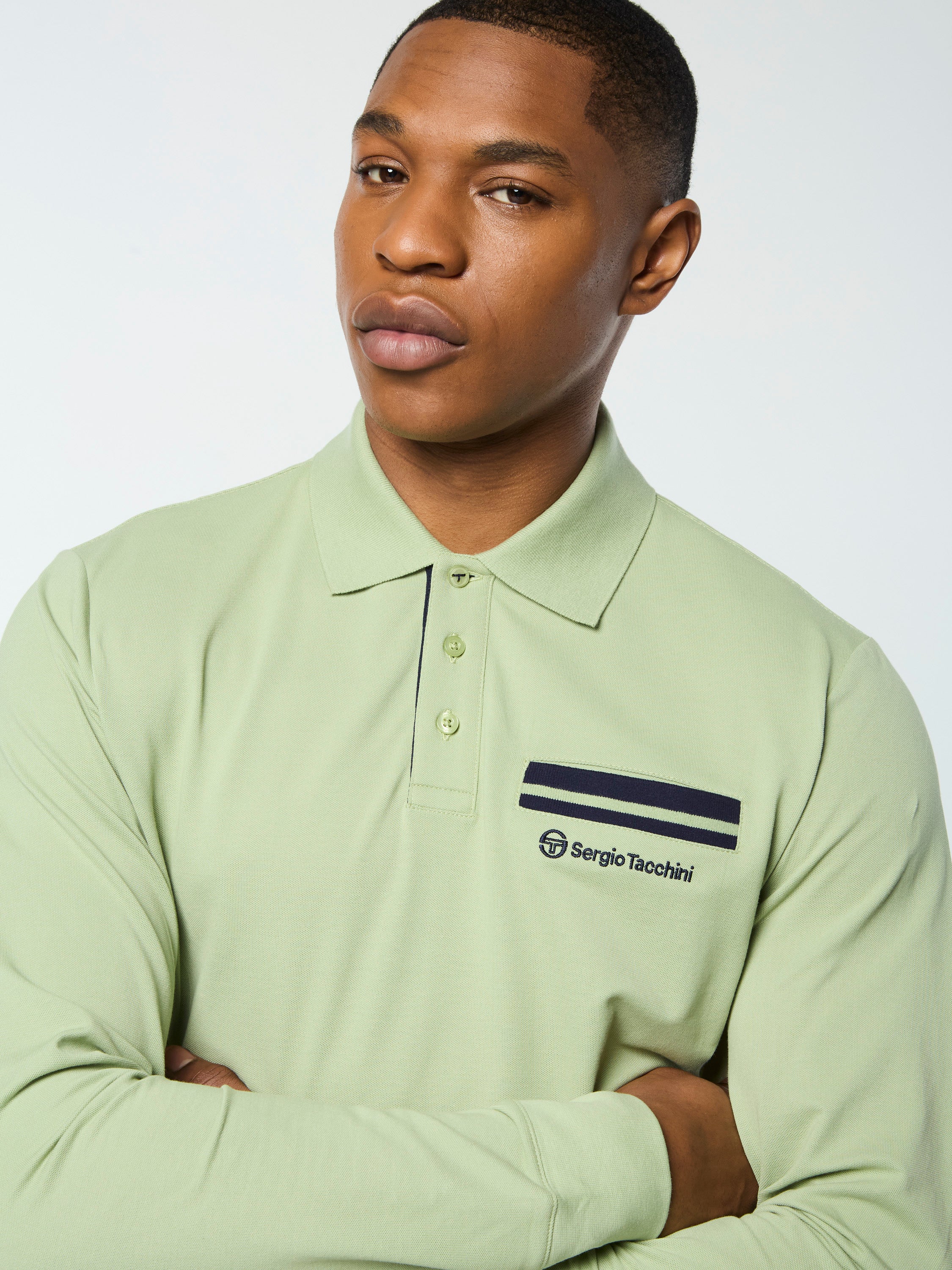Dario Long Sleeve Polo-Reseda – Sergio Tacchini