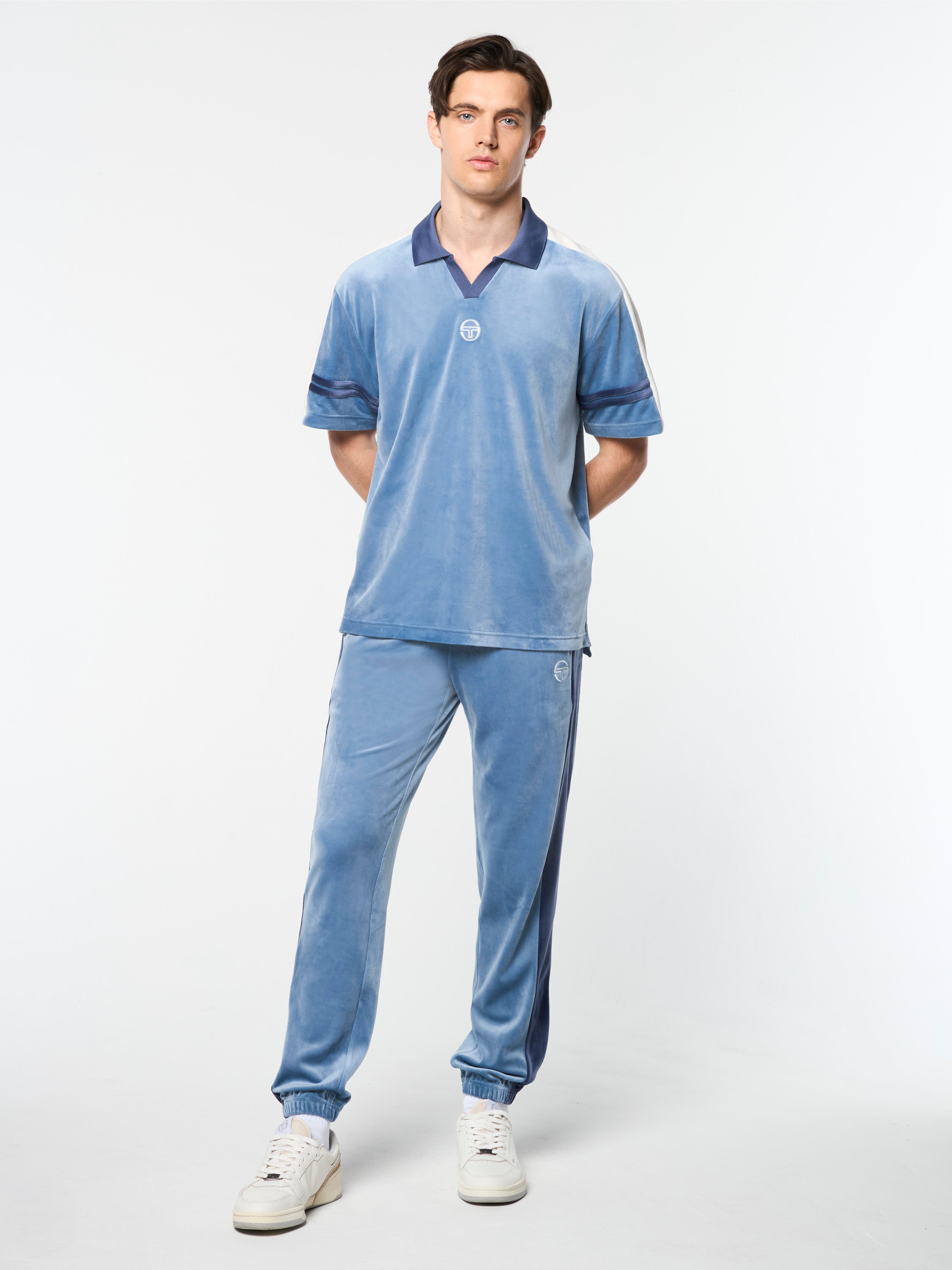 Cielo Velour Polo- Faded Denim – Sergio Tacchini