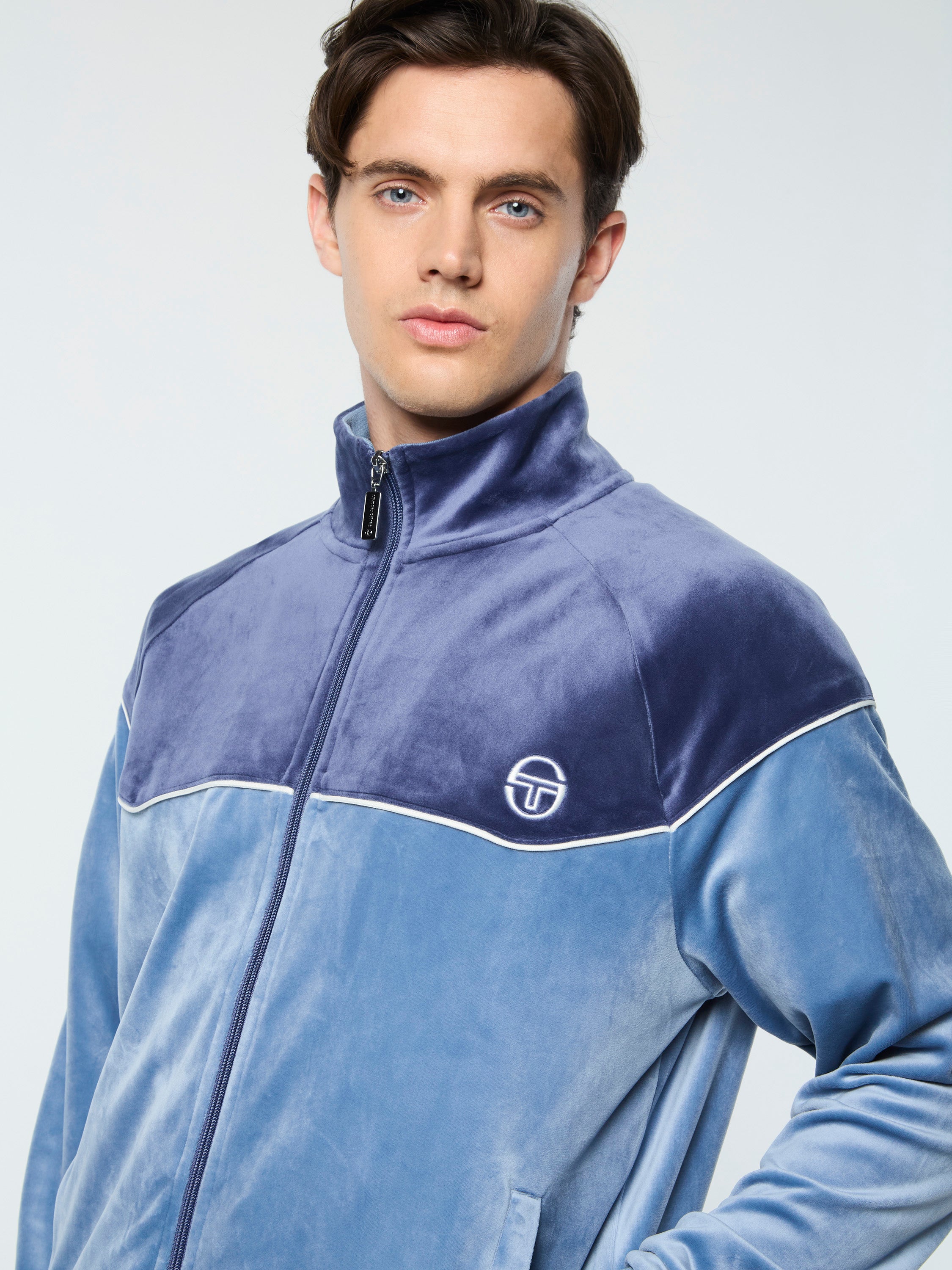 Cielo Velour Track Jacket- Faded Denim – Sergio Tacchini