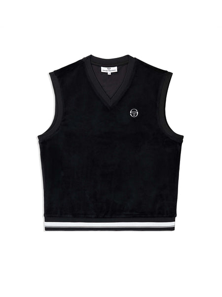 Renzo Velour Vest- Black Beauty – Sergio Tacchini