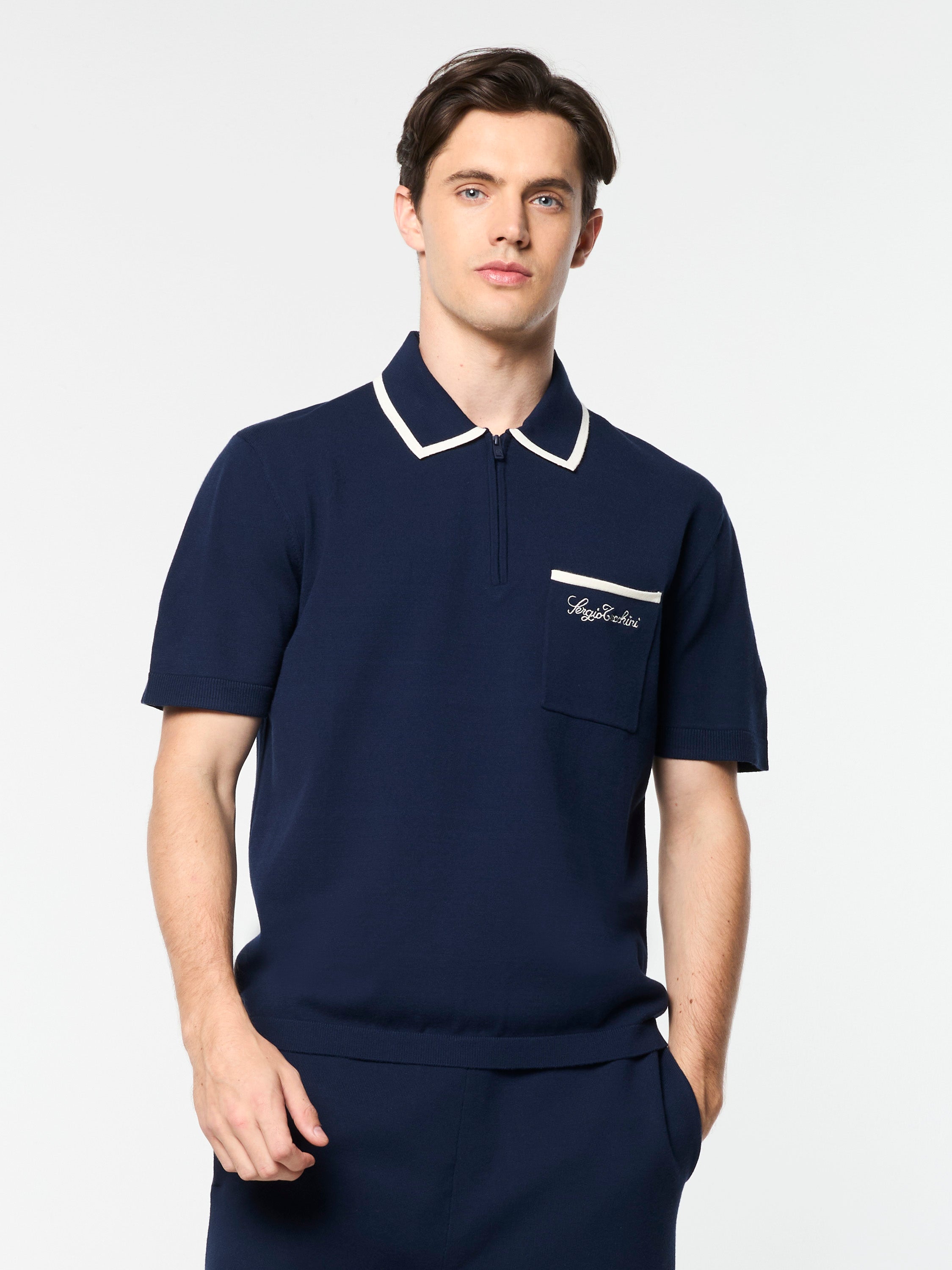 Enzo Knit Polo- Maritime Blue – Sergio Tacchini