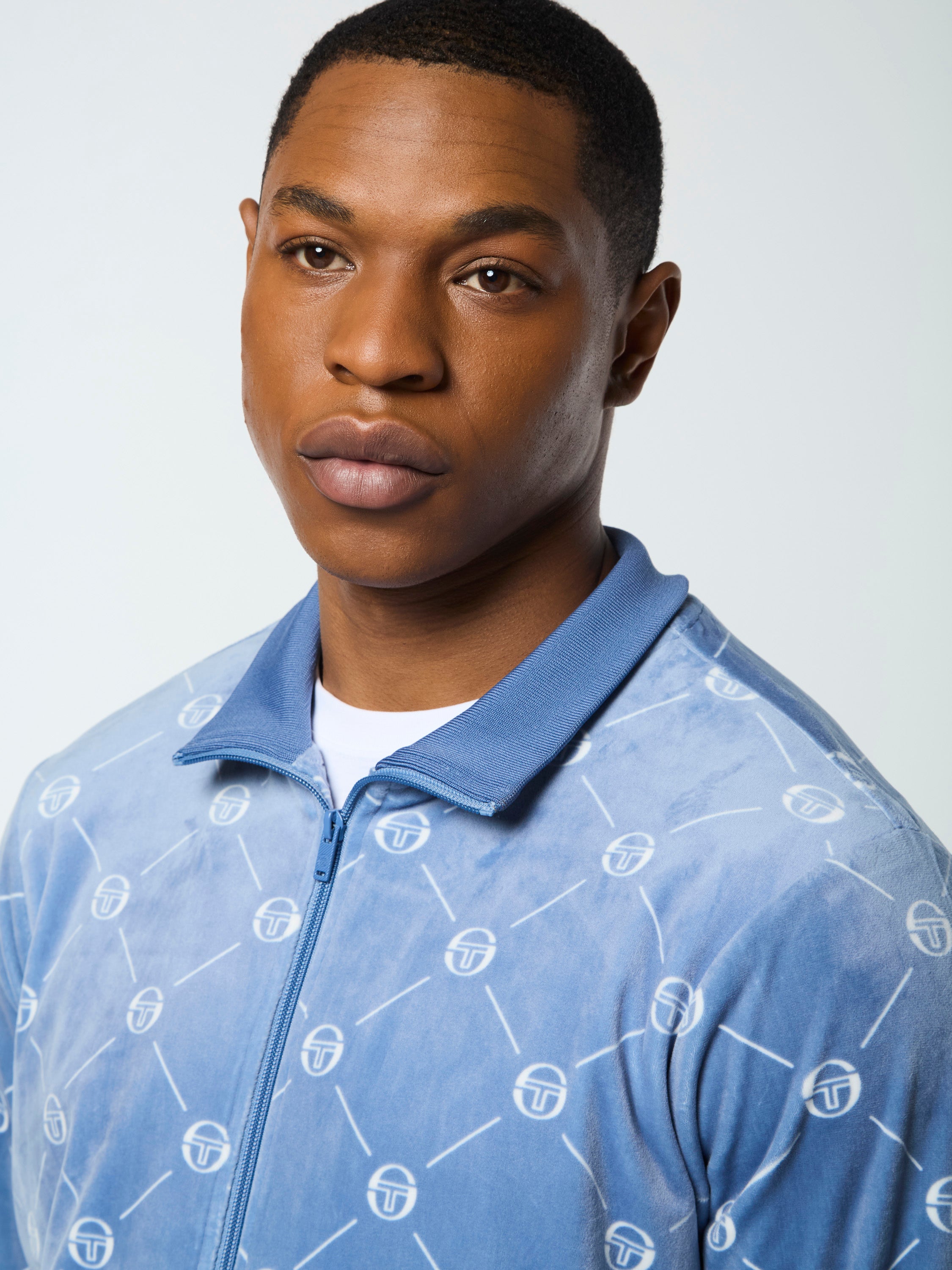 Cosimo Velour Track Jacket- Faded Denim – Sergio Tacchini