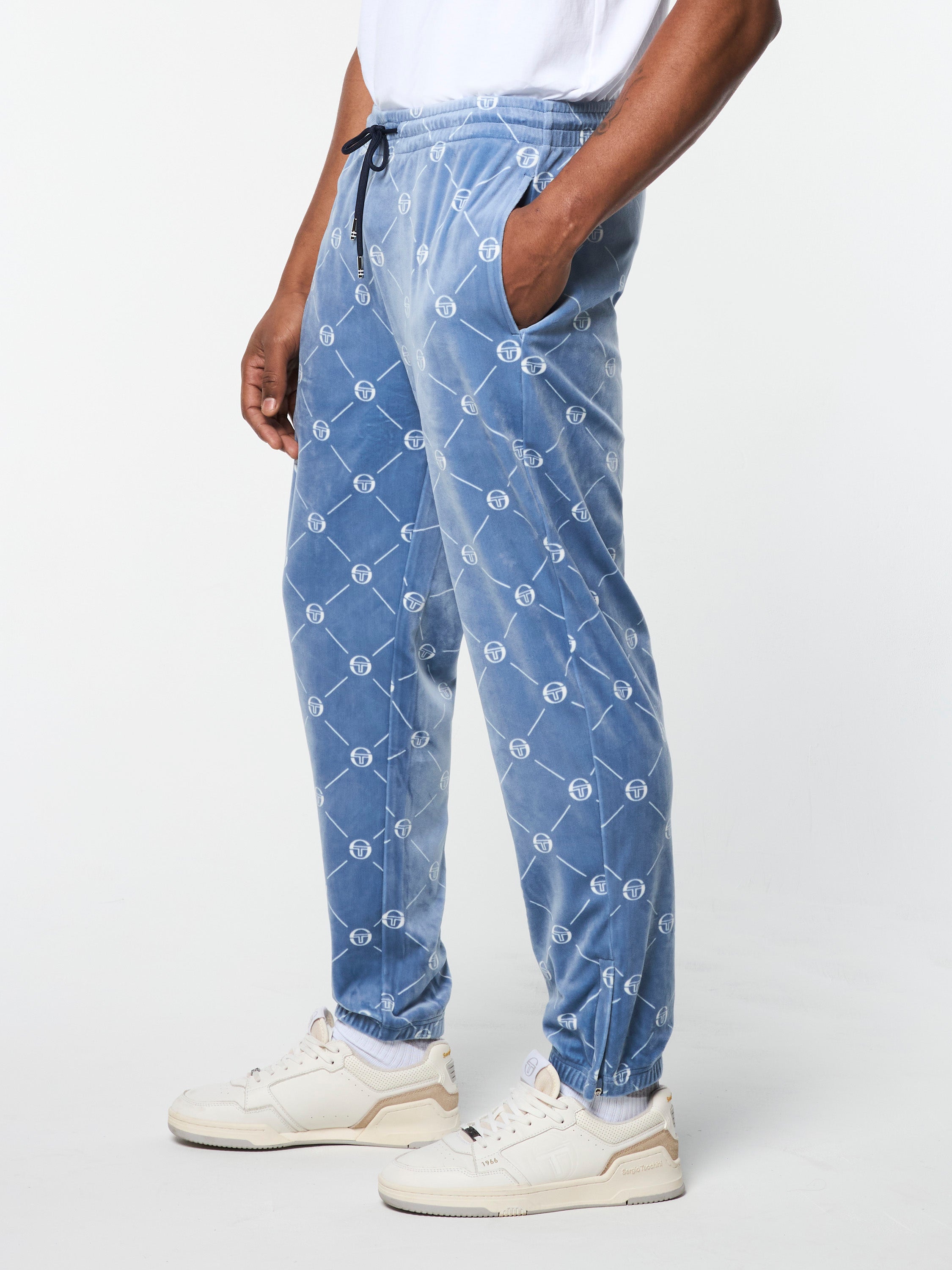 Cosimo Velour Track Pant- Faded Denim – Sergio Tacchini
