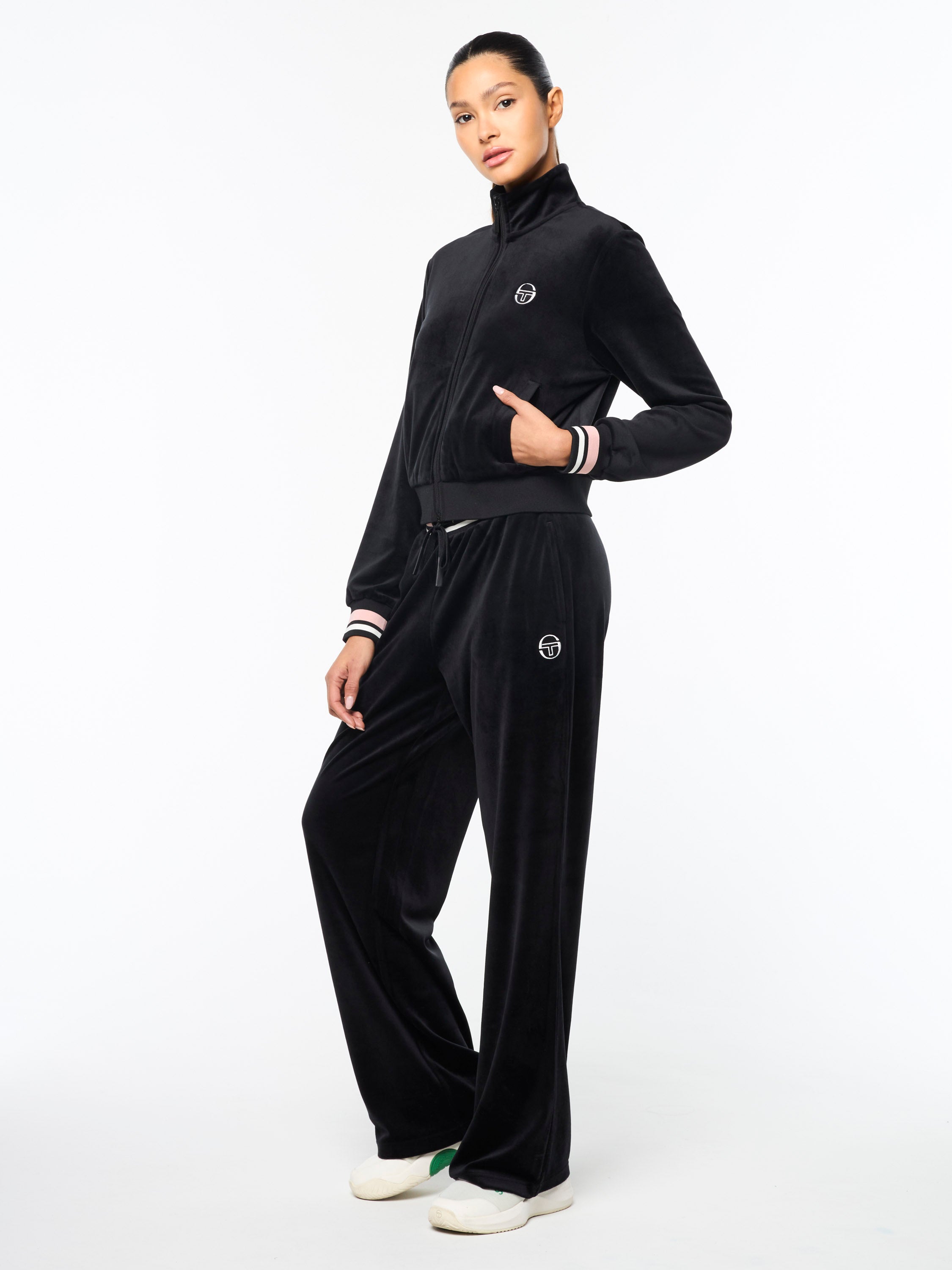 Adele Velour Track Jacket- Black Beauty – Sergio Tacchini