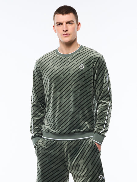 Obliquo Velour Crewneck-Agave Green – Sergio Tacchini