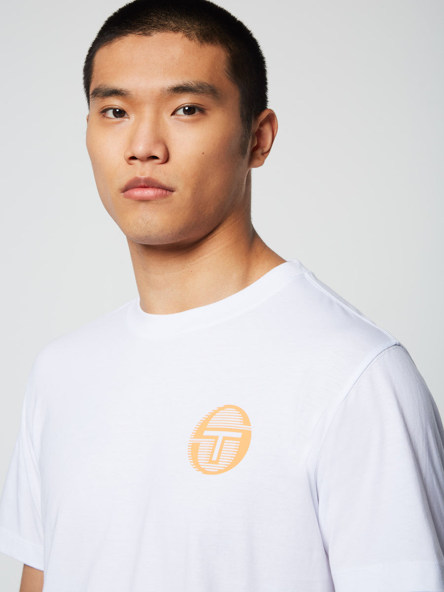 Tenda T-Shirt- Brilliant White/ Tangerine