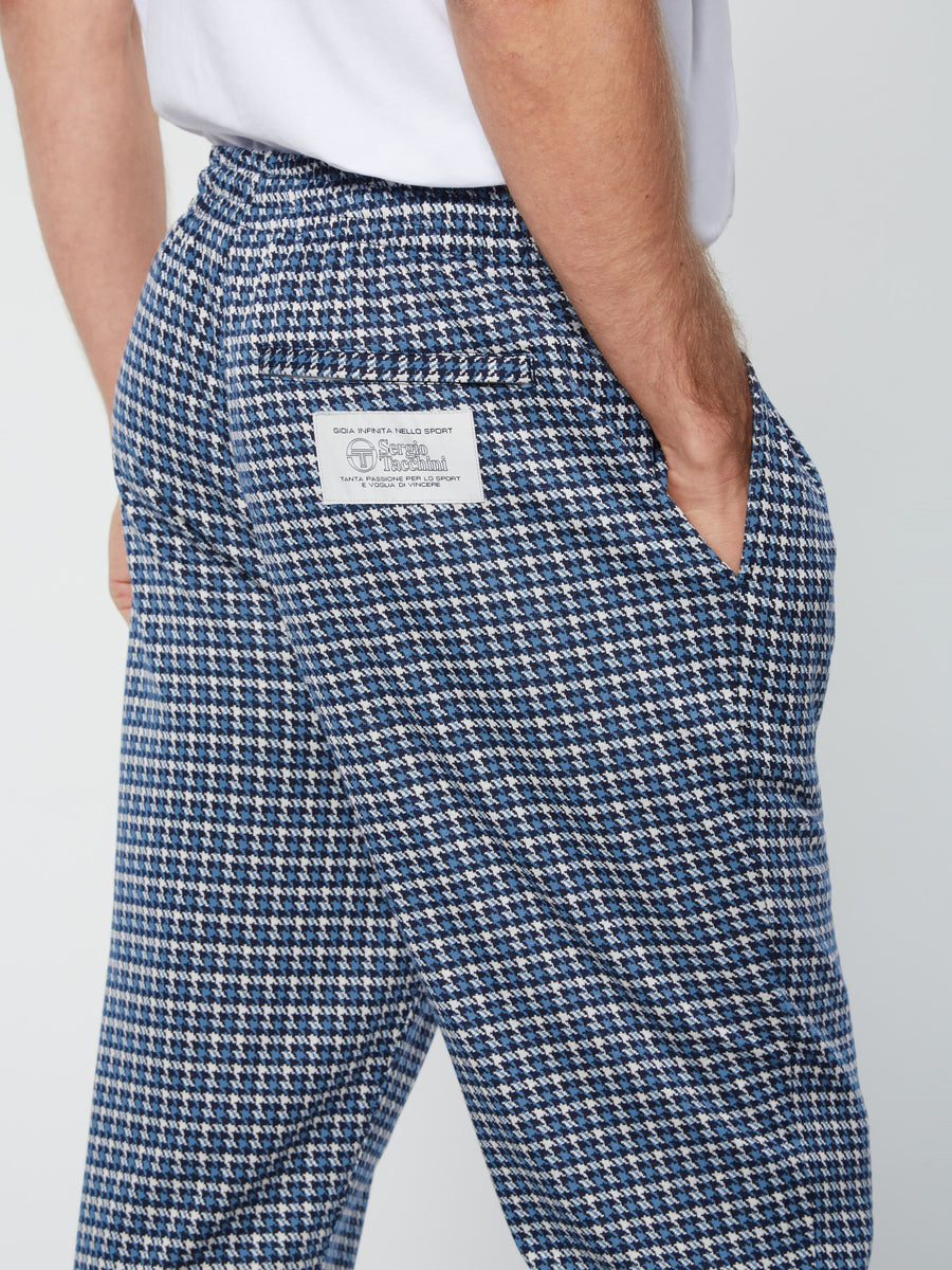 Dallas Houndstooth Track Pant- Maritime Blue