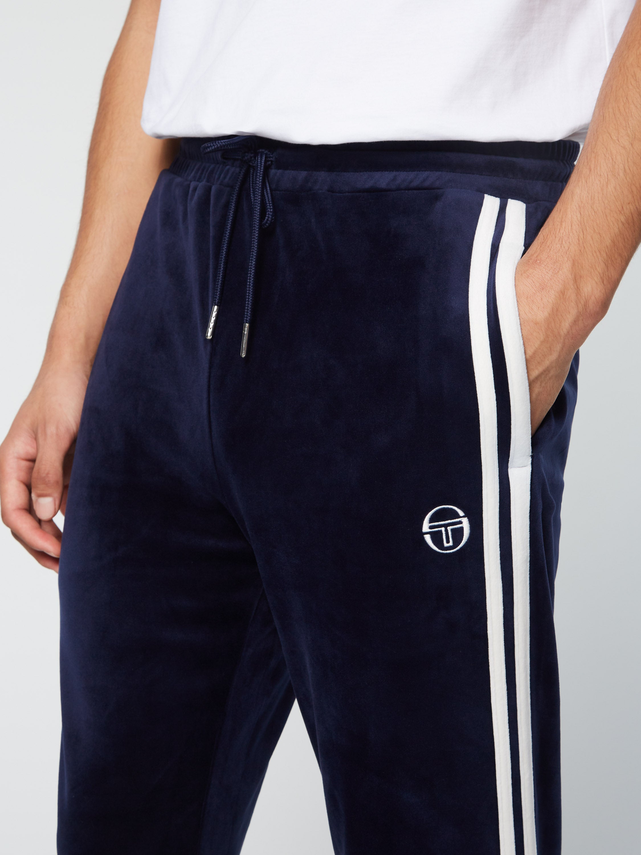 Debossed Damarindo Velour Track Pant- Maritime Blue – Sergio Debossed Damarindo Velour Track Pant- Maritime Blue – Sergio