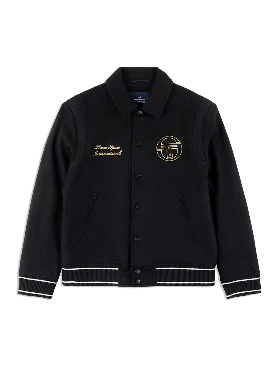 Prep Wool Varsity Jacket- Black – Sergio Tacchini