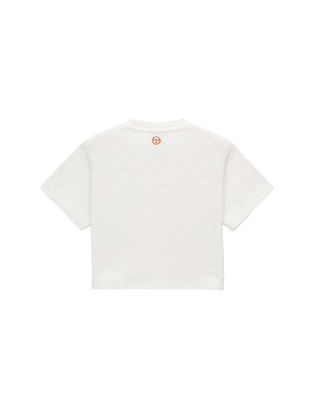 Women's Terry Jacquard Cropped T-Shirt- Off White – Sergio