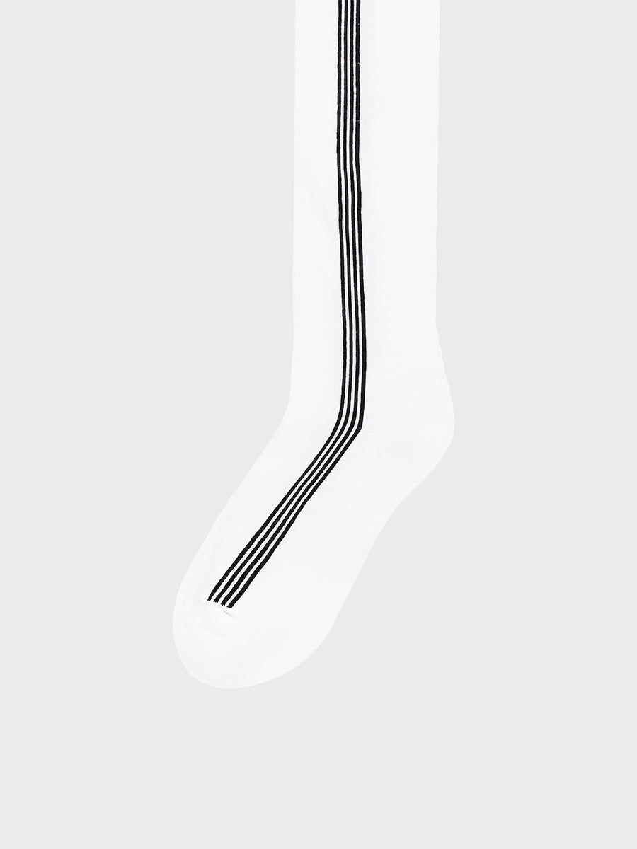 Striped Knee High Socks- White Multi