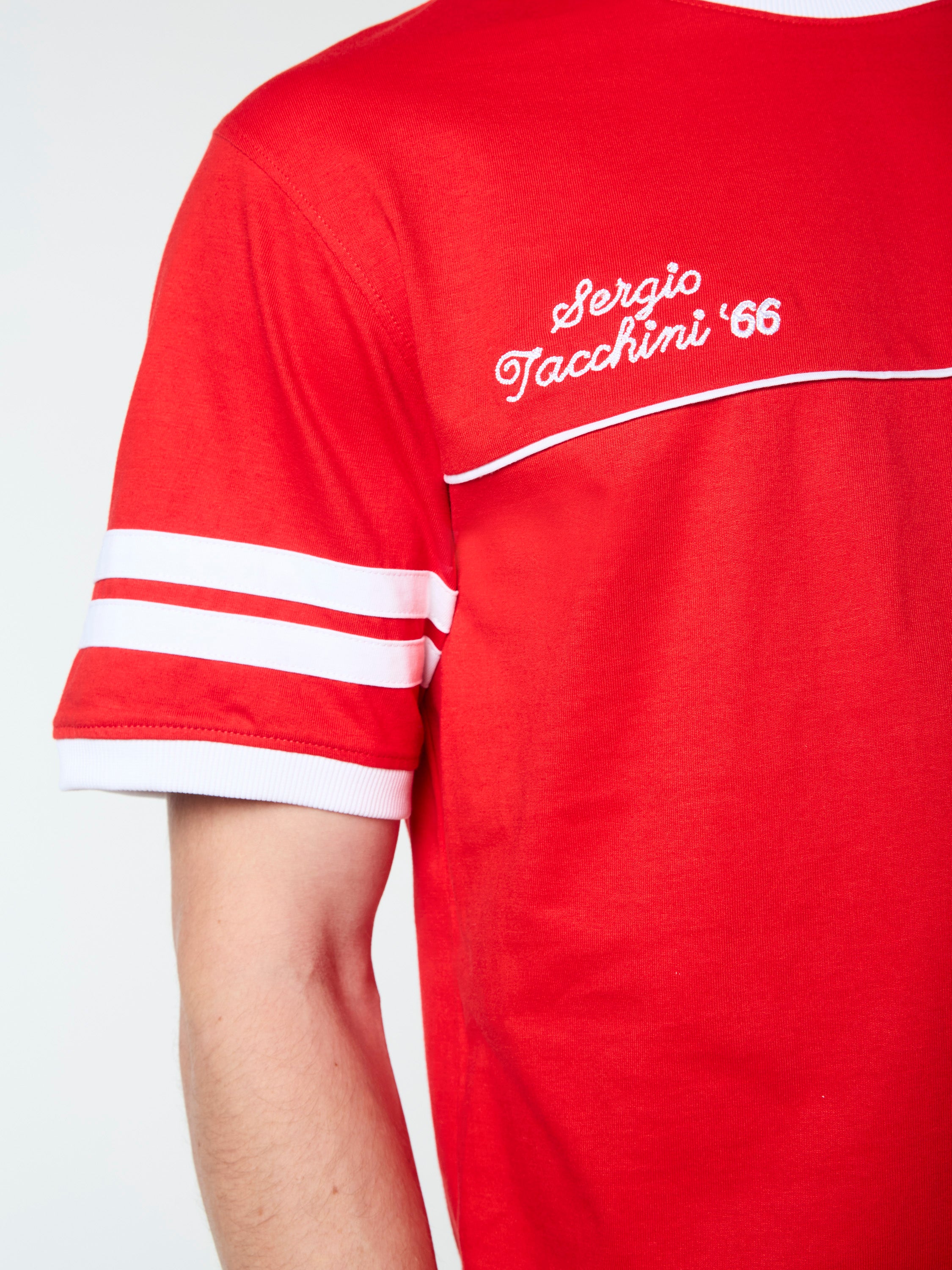 Orion Davis Ringer Tee- Adrenaline Rush/White – Sergio Tacchini Orion Davis Ringer Tee- Adrenaline Rush/White – Sergio Tacchini