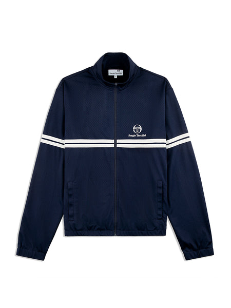 Arturo Mesh Track Jacket- Maritime Blue/ Quiet Gray – Sergio Tacchini