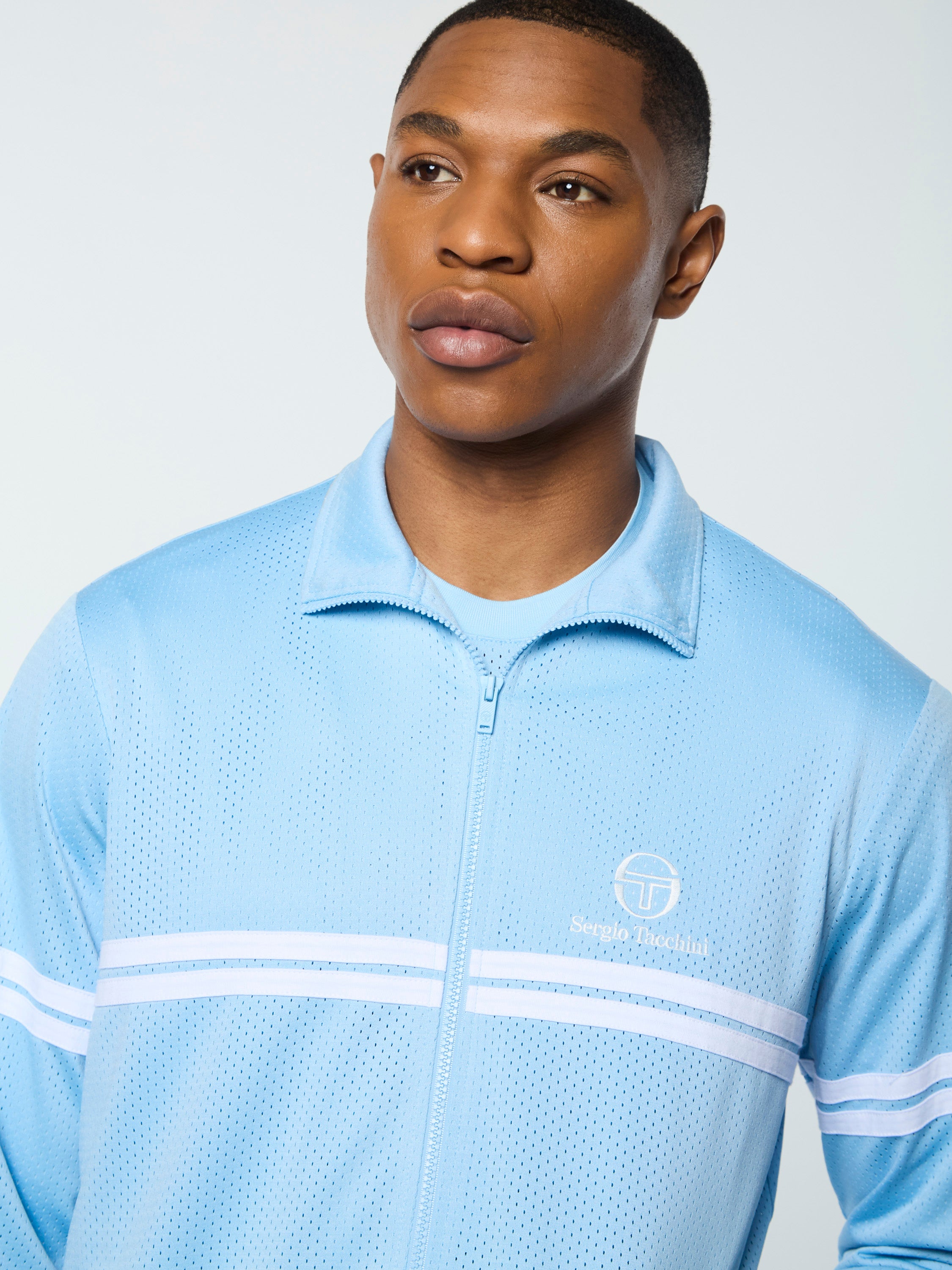 Arturo Mesh Track Jacket- Dutch Canal/ White – Sergio Tacchini