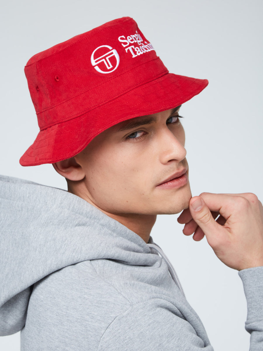 ST Logo Corduroy Bucket Hat-Tango Red-Red