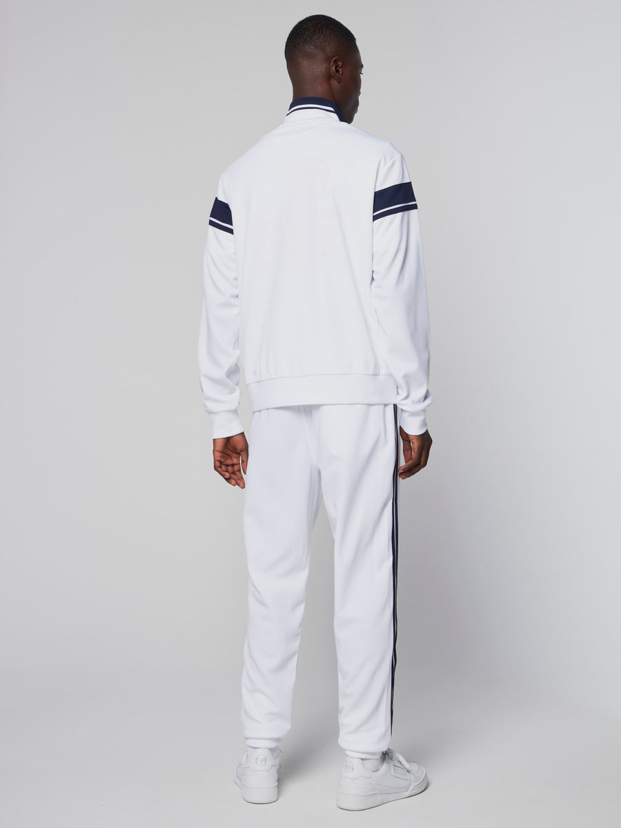 Damarindo Track Jacket- White/ Navy