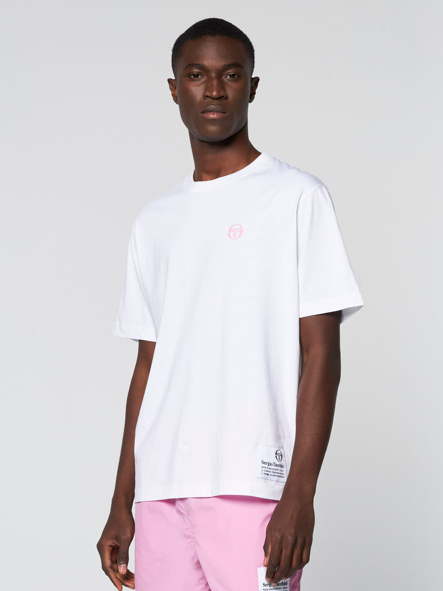 Vernazza T-Shirt- White/ Begonia Pink