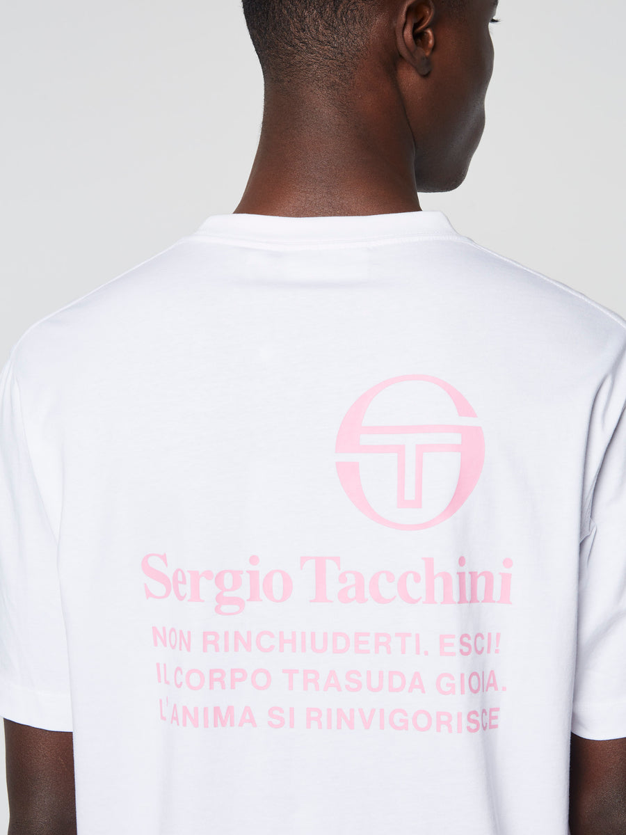 Vernazza T-Shirt- White/ Begonia Pink